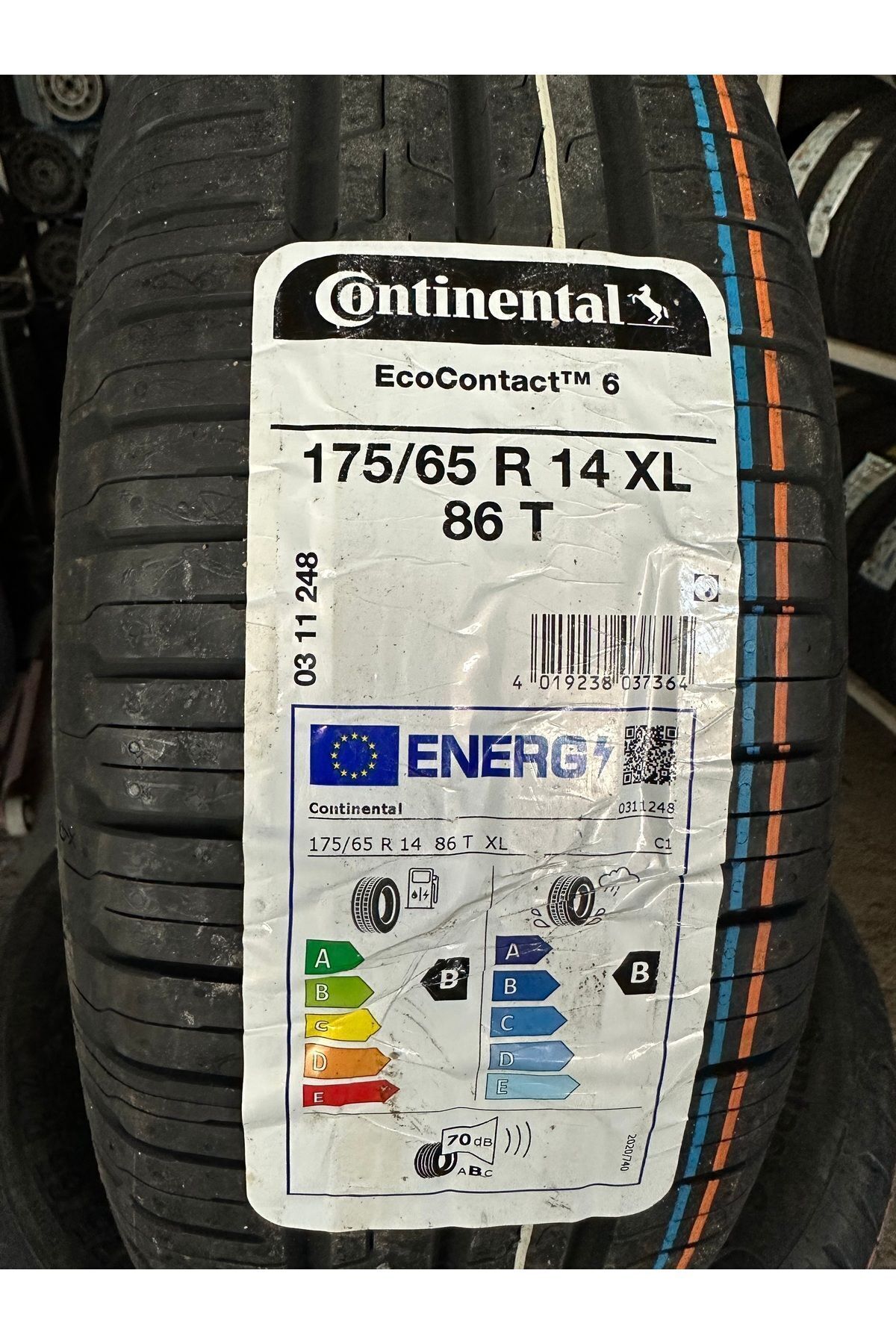 Pneumatico Continental Ecocontact 6 175/65 R14 86T XL - Estivo Per Auto Turismo, Risparmio Energetico