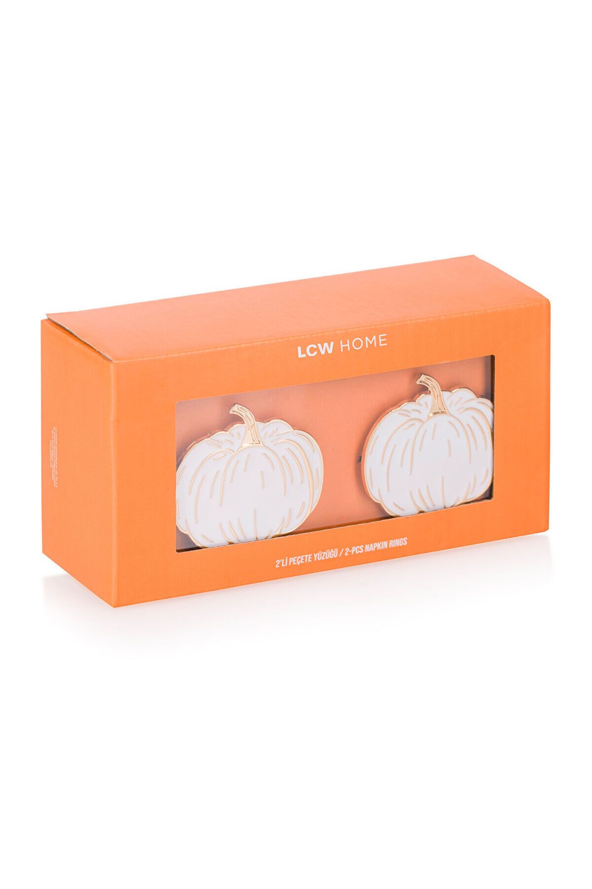 LC Waikiki-LCW HOME Set de 2 inele pentru șervețele imprimate cu dovleac ecru 4