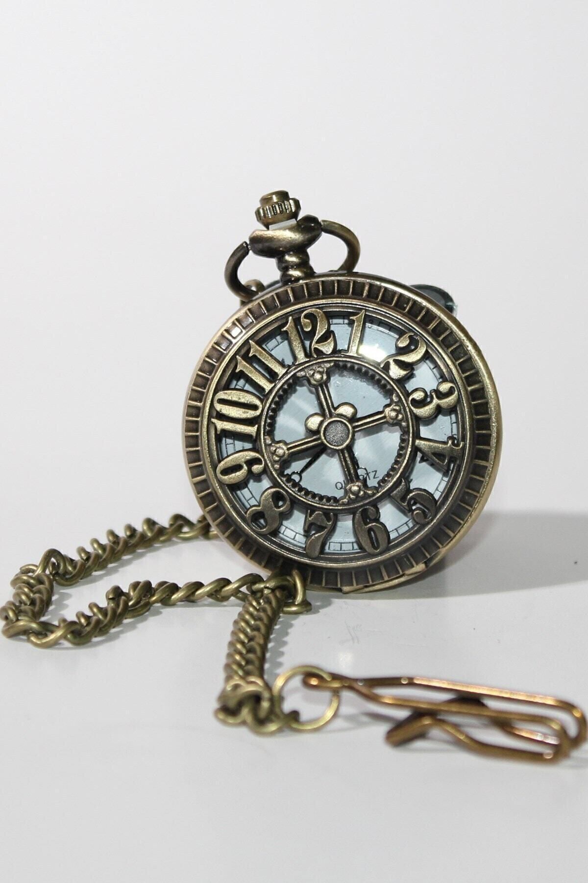 Gezginimport-Embossed Chain Pocket Watch 2