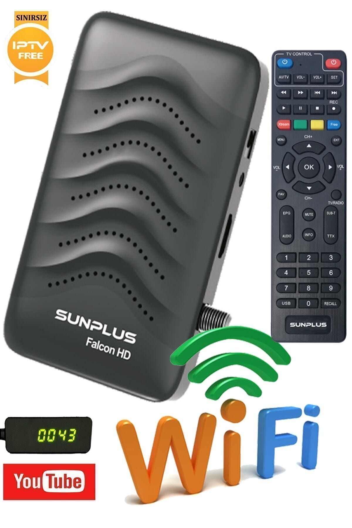 Falcon Çanaklı-Çanaksız Wi-fi Dahil Full Hd Sınırsız Sinema Paketli Uydu Alıcısı