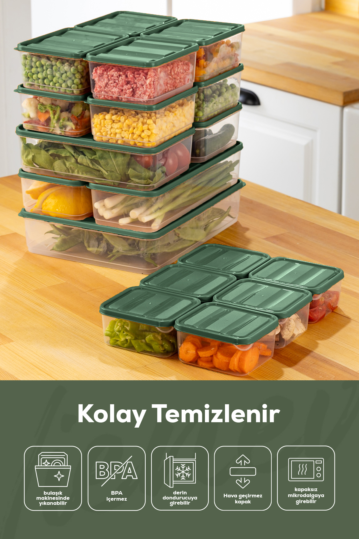 Vienev 19'lu Buzdolabı Düzenleyici Organizer Mikrodalgaya Uygun