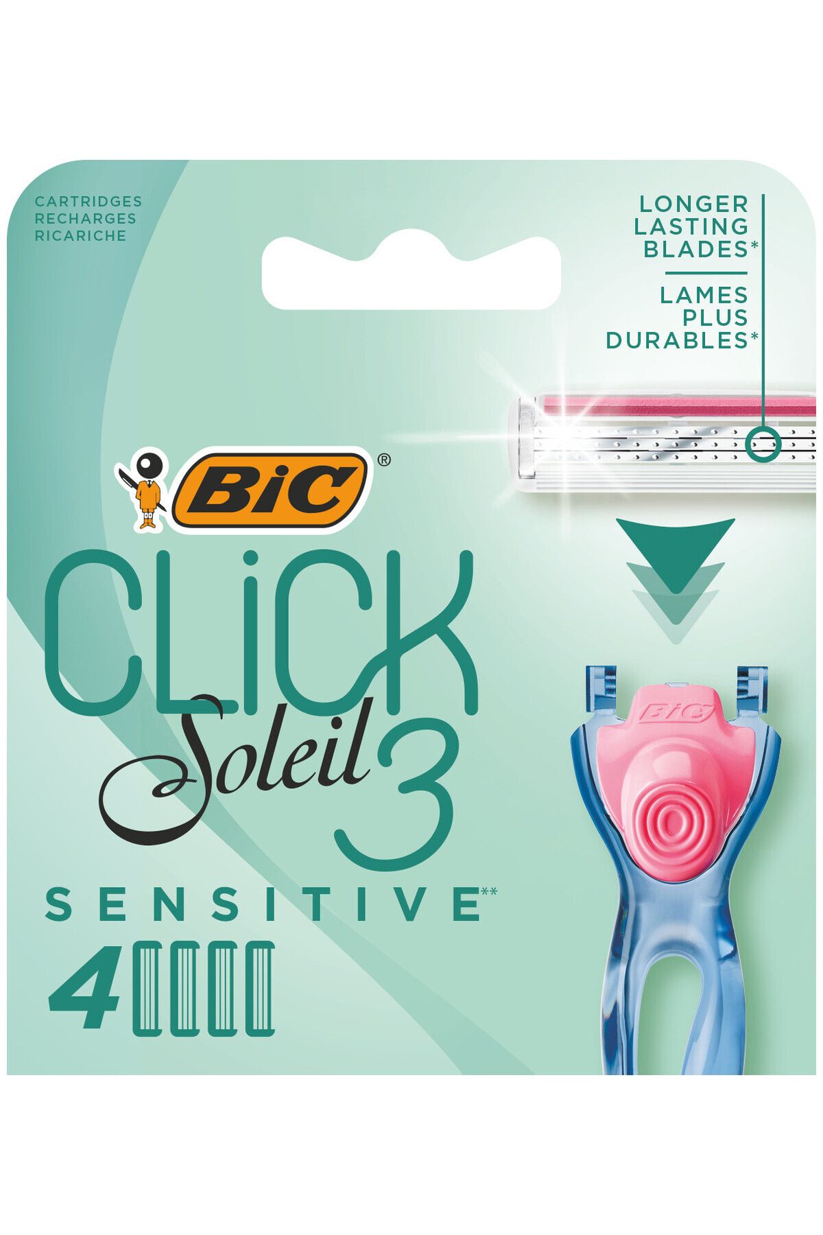 Soleil Click Sensitive 4'lü Yedek Kadın Tıraş Bıçağı-Yedek Kartuş