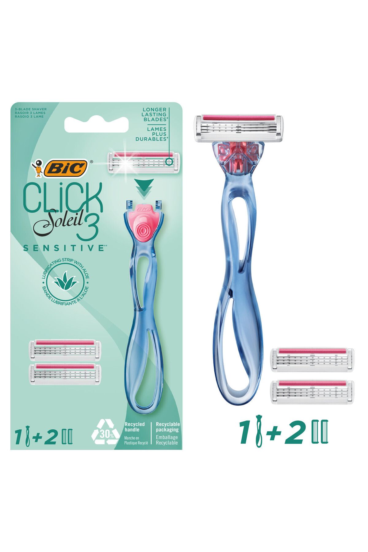 Soleil Click Sensitive 1 Gövde & 2 Başlık Kadın Tıraş Bıçağı