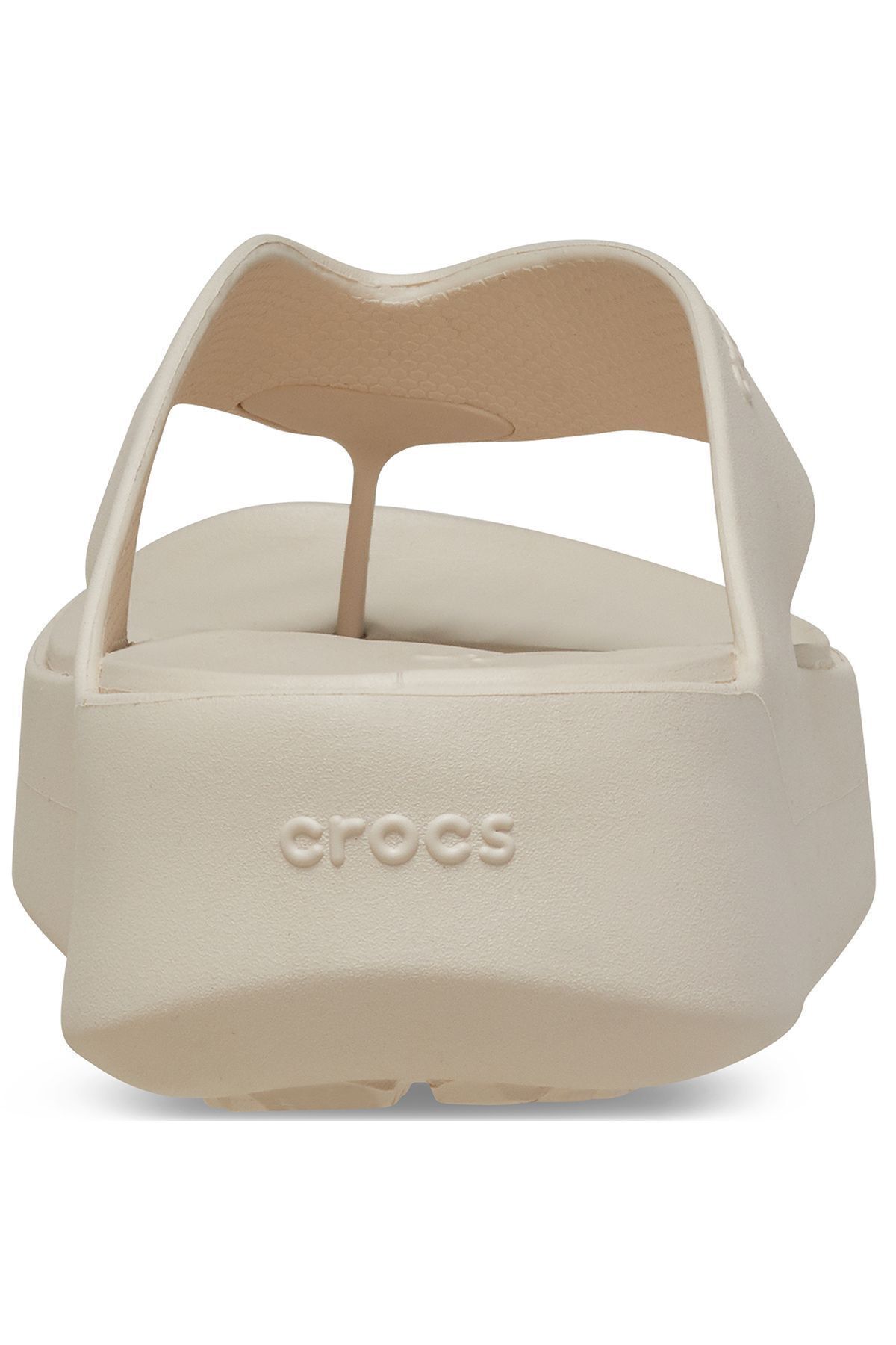 دمپایی Crocs مدل Getaway Platform Flip رنگ کرم با طراحی پلتفرم برای استایل روزمره Crocs