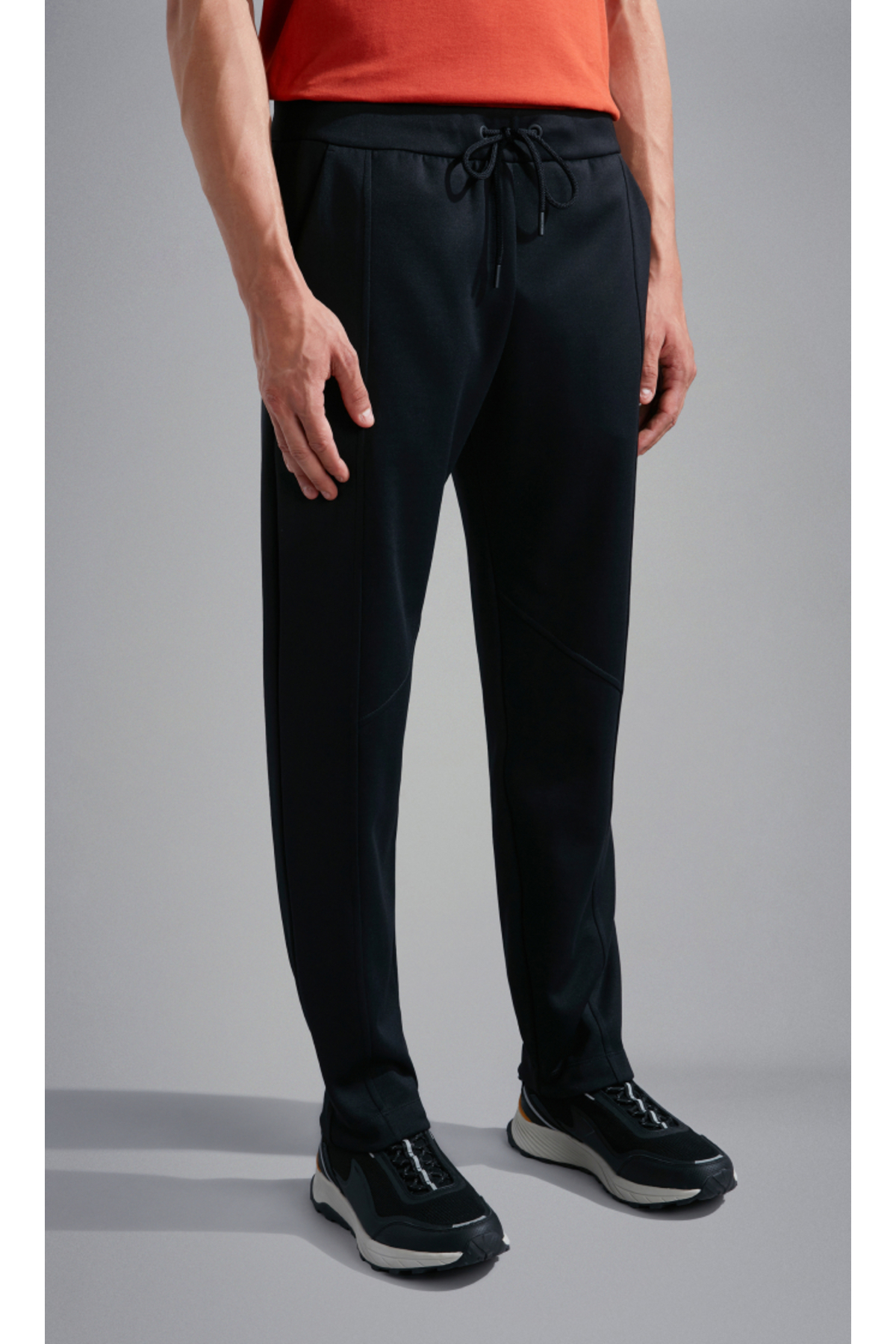 پال اند شارک شلوار مردانه مشکی راحتی اسلیم فیت با کمر کشی و بند کشی ۱۴۳۱۱۸۷۸A-۰۱۱