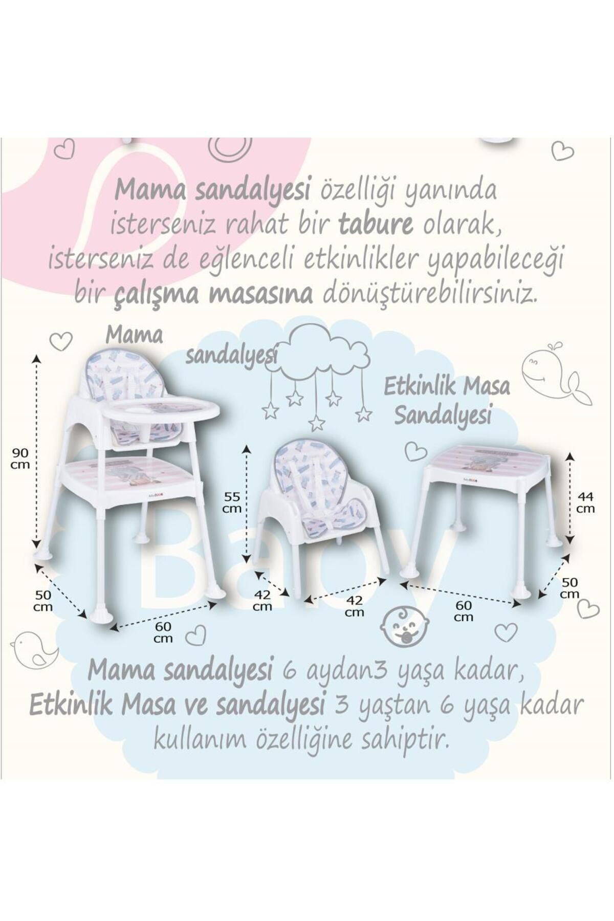 babydoor 3105 Bambu & Mama Bambu Çalışma Masalı Pedli Mama Sandalyesi Bej 3 In 1 fotoğrafı 4 (önizleme)