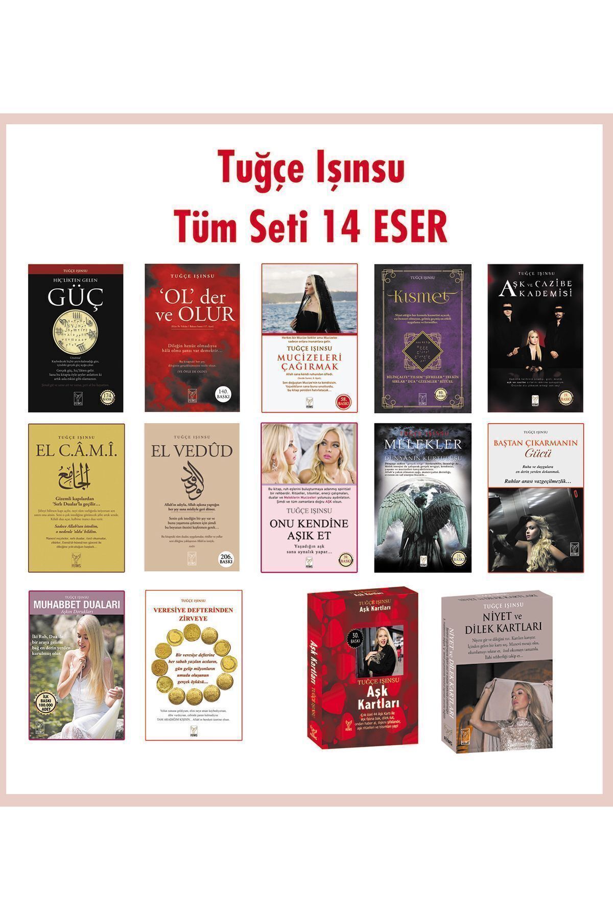 Tuğçe Işınsu Tüm Seti 14 Eser - (12 KİTAP 2 KART SETİ)