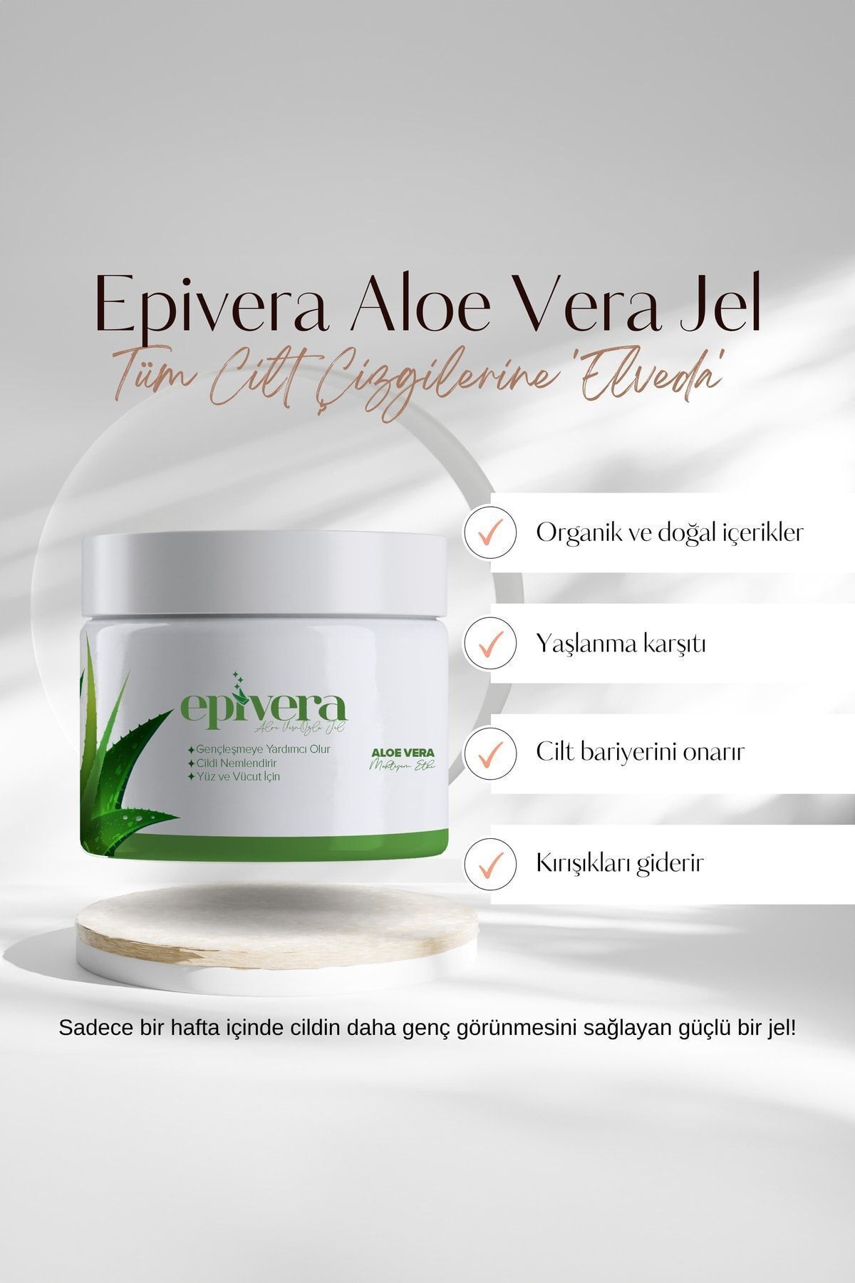 EPİVERA-Aloe Vera Extract - Anti-aging Moisturizing Face Cream, Anti Wrinkle 3