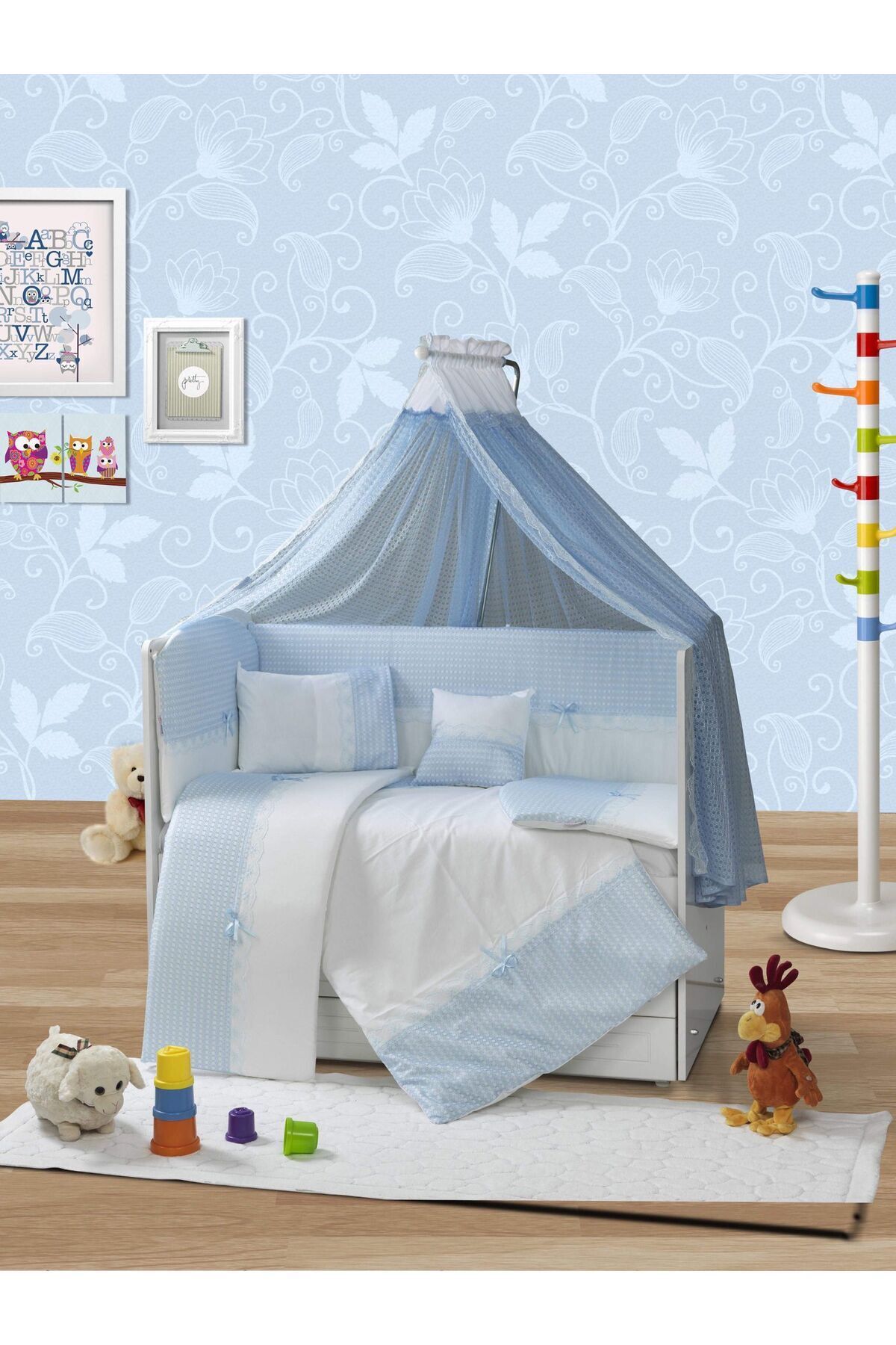Tugu Home&baby Sedef %100 Pamuk 10 Parça 70x130 Cm Beşik Uyku Seti,bebek Uyku Takımı,anne Yanı Set