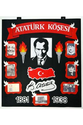 keçeli dünyam Atatürk Köşesi Siyah Zeminli (KEÇE EĞİTİM MATERYALİ)