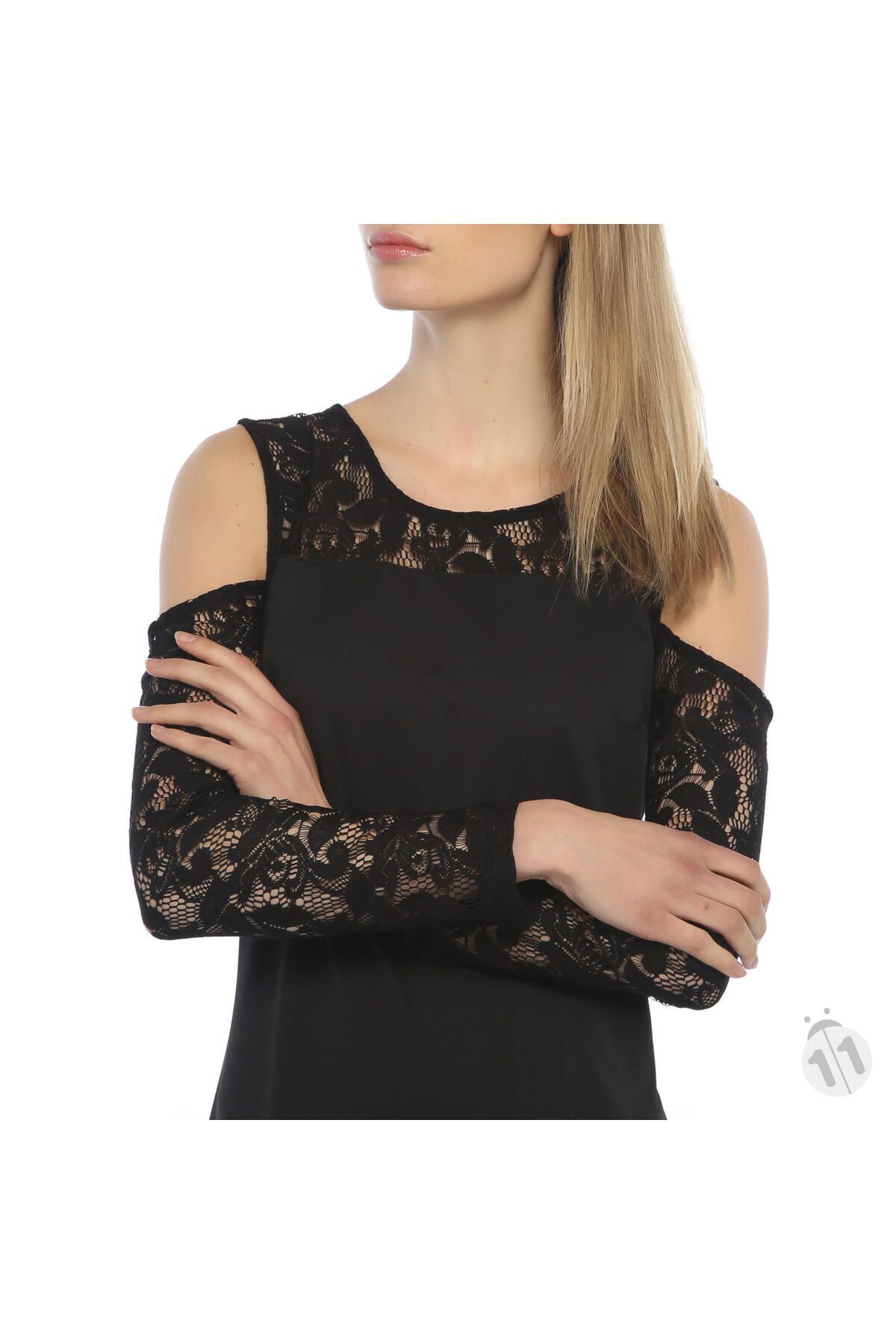  Sense Siyah Dantel Deyalı Elbise | Elb13568