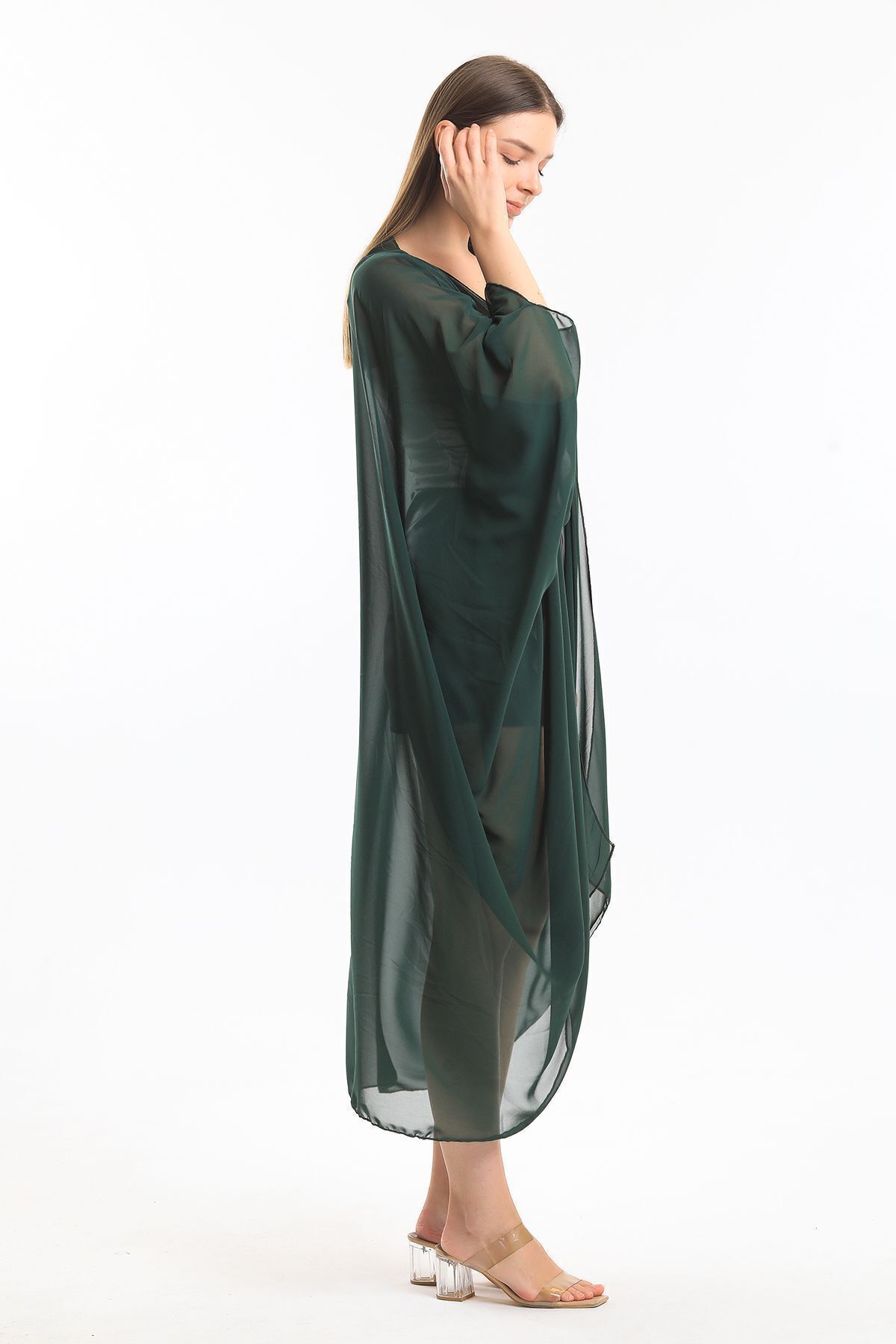  Sense Yesıl Şifon Plaj Kimono | ELB33597