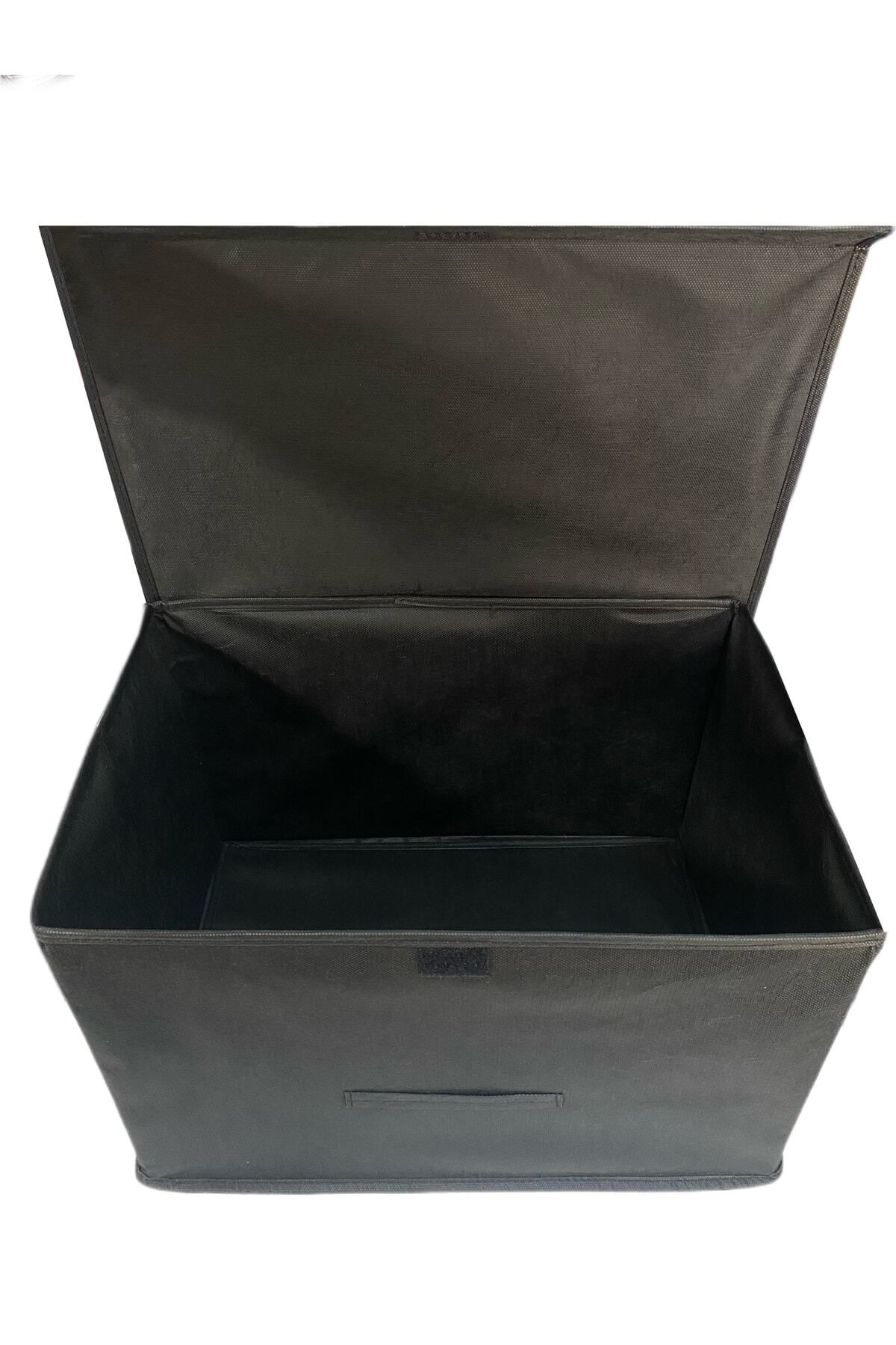 TURİNHOME-Box Storage Box, Multi-Purpose Box, Fabric Box, Organizer Organizer Box with Lid 4