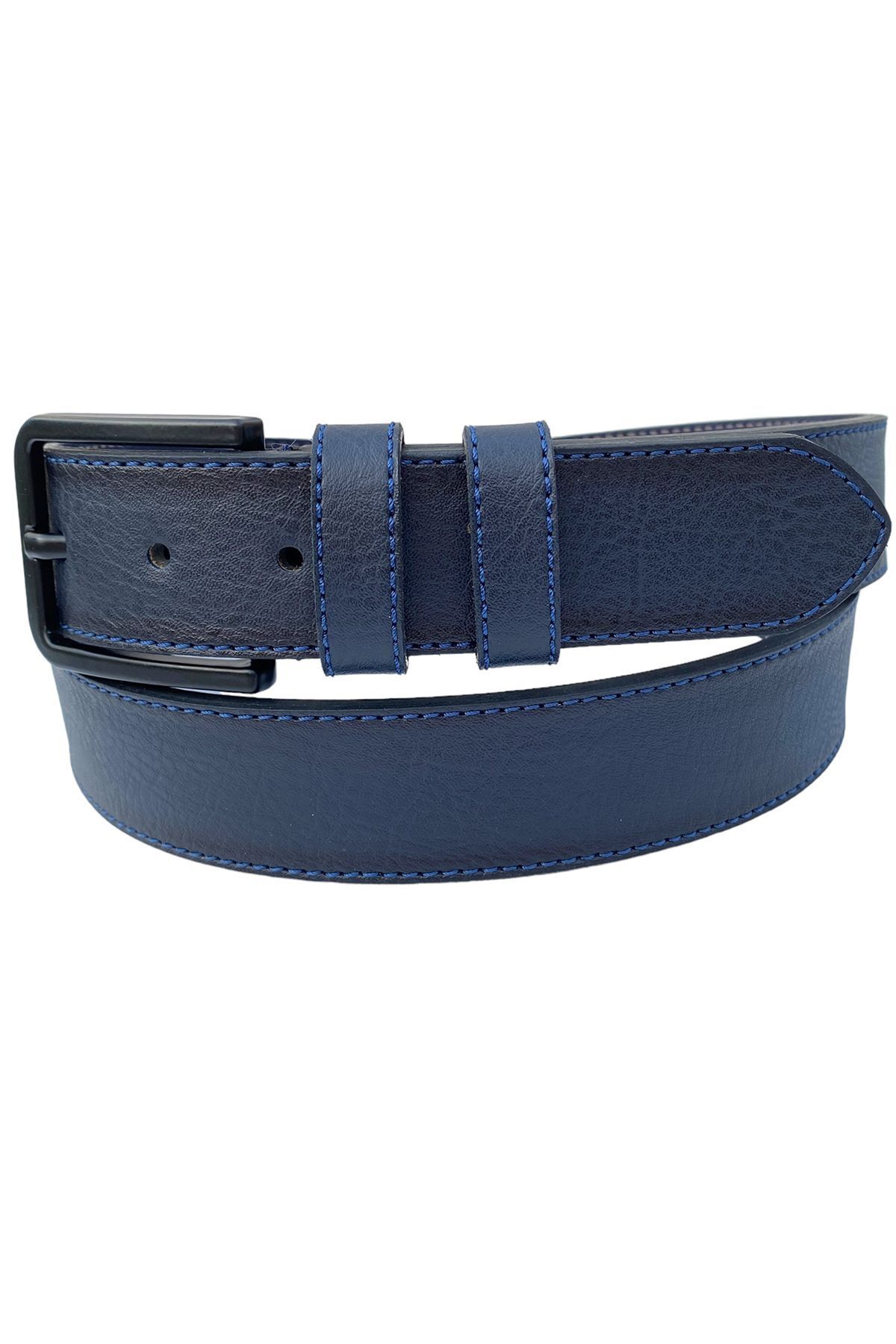 کمربند مردانه آبی سرمه ای Süzer Deri | SD2404X9047V اورجینال - تصویر 2