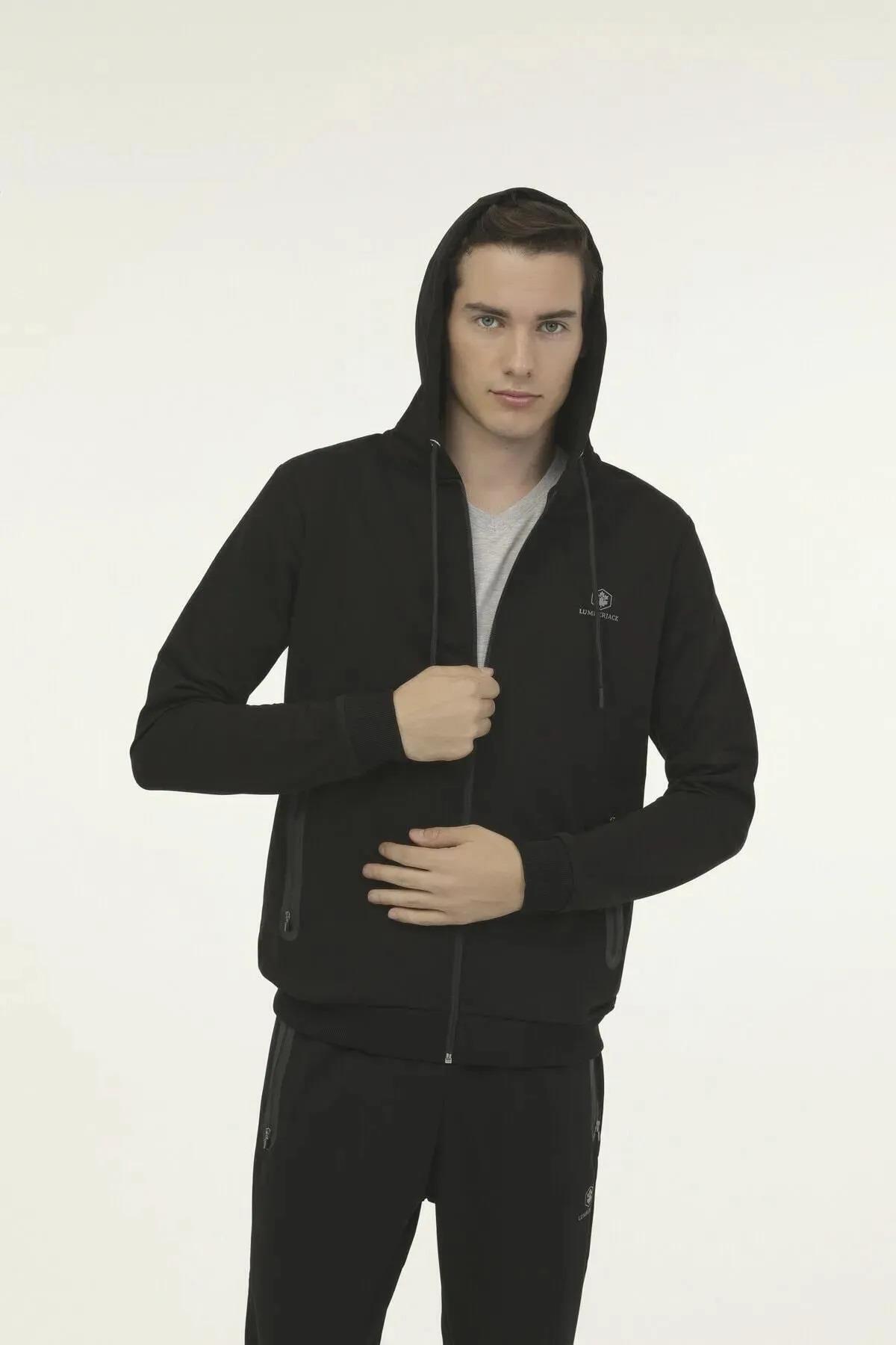 شلوار گرمکن مردانه مشکی لامبرجک | 4KETKZY35365 اورجینال - تصویر 3