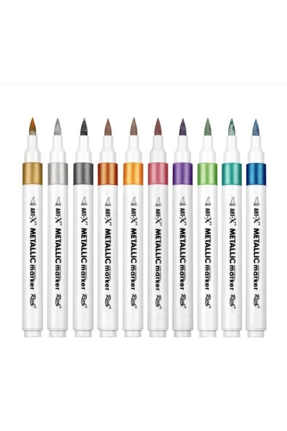 Mandalart Fabric Fırça Uçlu Metalik Akrilik Marker, Profesyonel