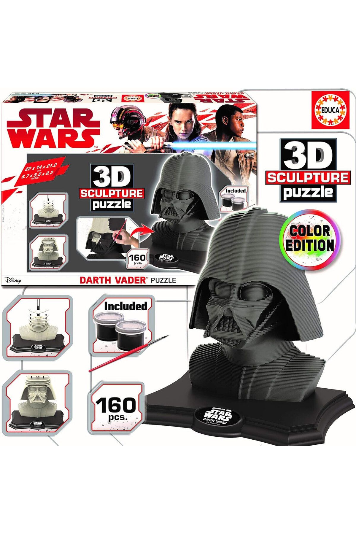 پازل جنگ ستارگان DARTH VADER 3D مجسمه PAZIL 160 قطعه ادوکا EDUCA