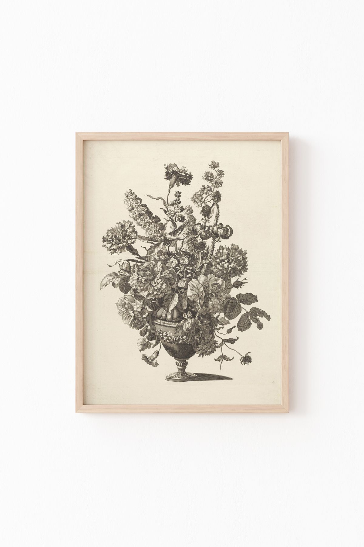 Flower Drawing - Wooden Patterned Frame