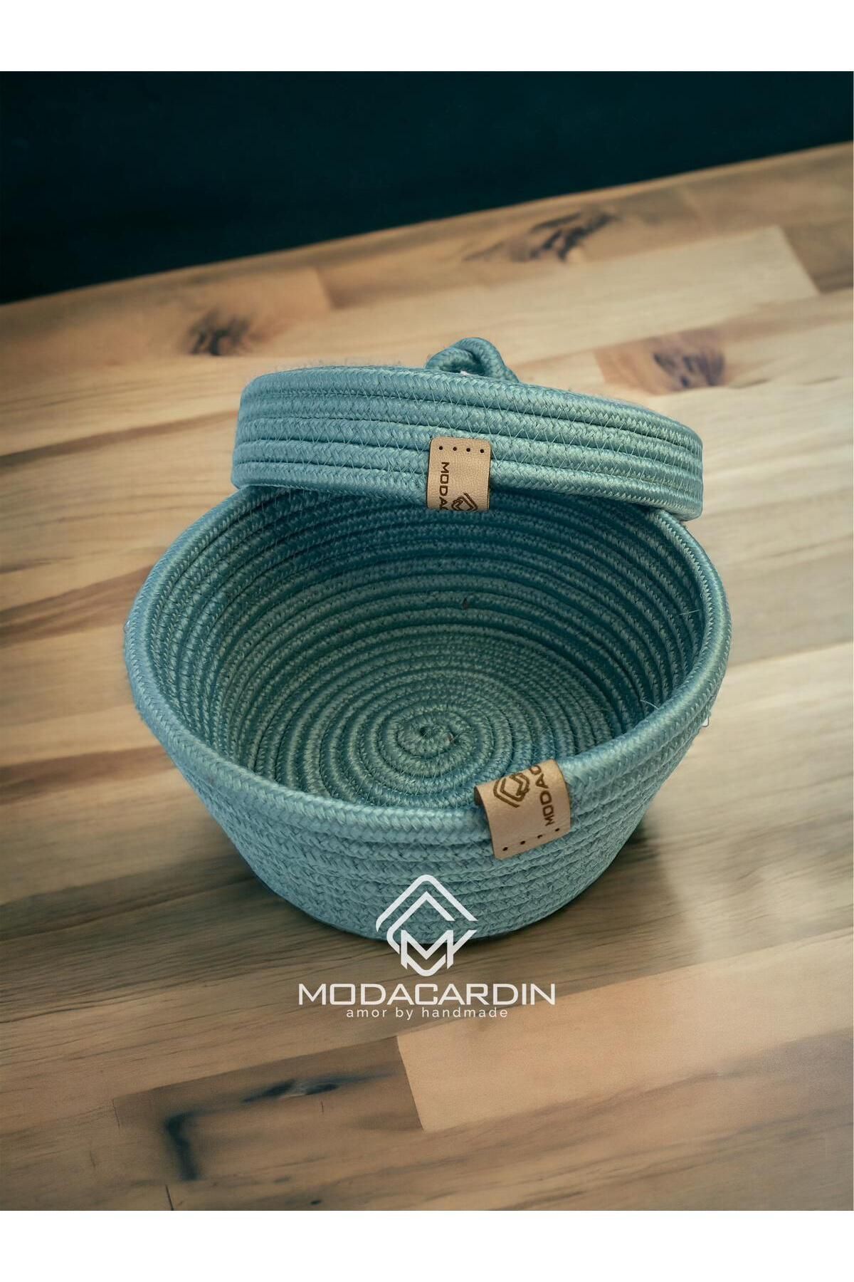 JÜTEX HOME-منظم بغطاء بيضاوي من قش الجوت مقاس 20x20 3
