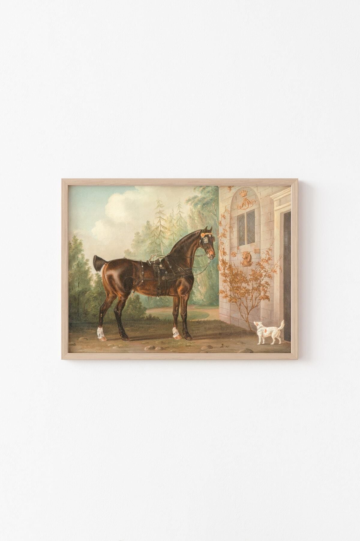 Horse And Dog - Wooden Patterned Frame