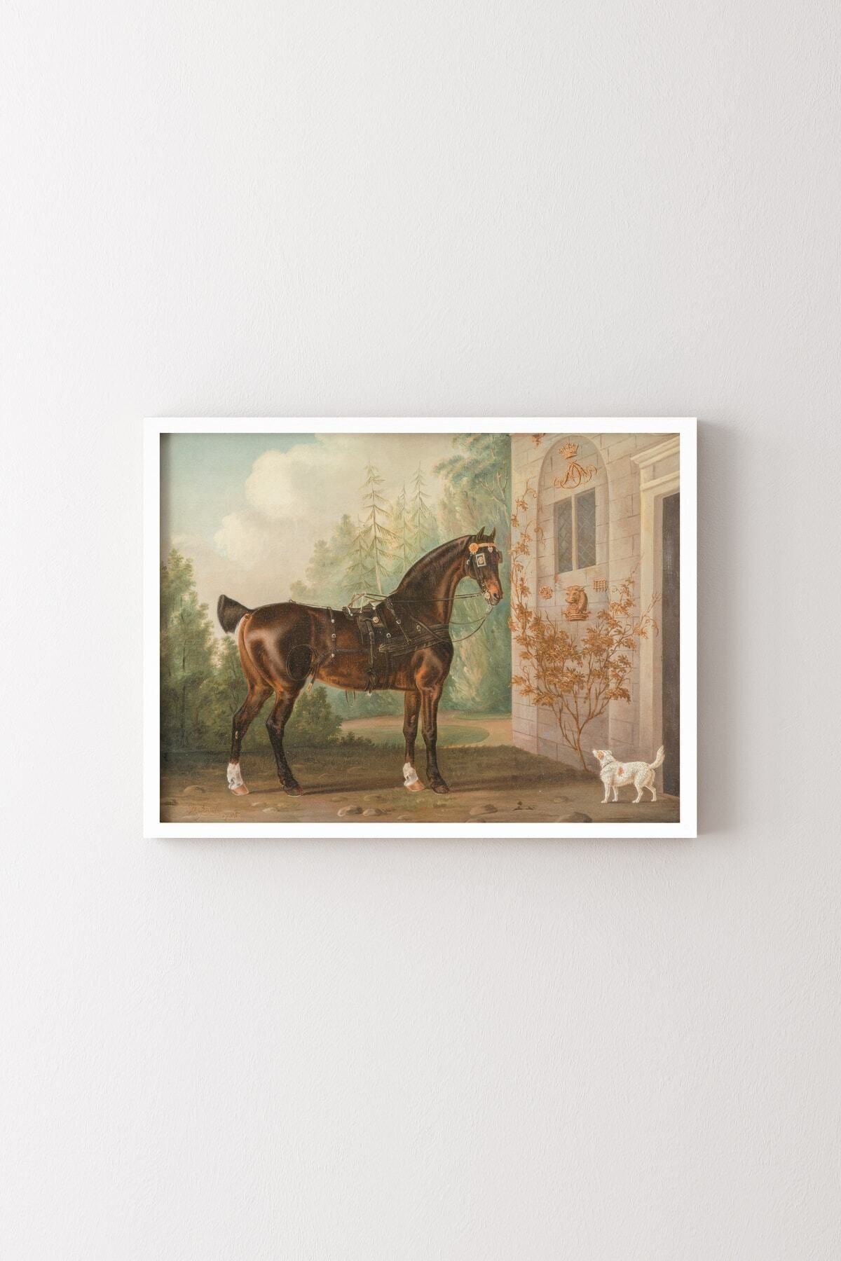 Horse and Dog - White Frame