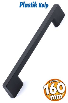 Badem10 (SERT PLASTİK) Köprü 160 Mm Siyah Mobilya Mutfak Çekmece Dolabı Dolap...