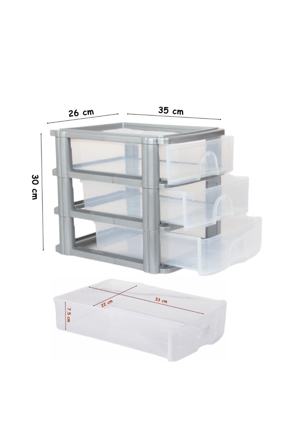 Flash Bazaar-A4 Size 3-Tier Organizer with Storage Drawers 6