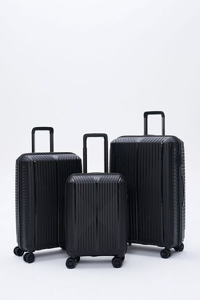 Torry Polipropilen 3'lü Kırılmaz Valiz Seti Siyah