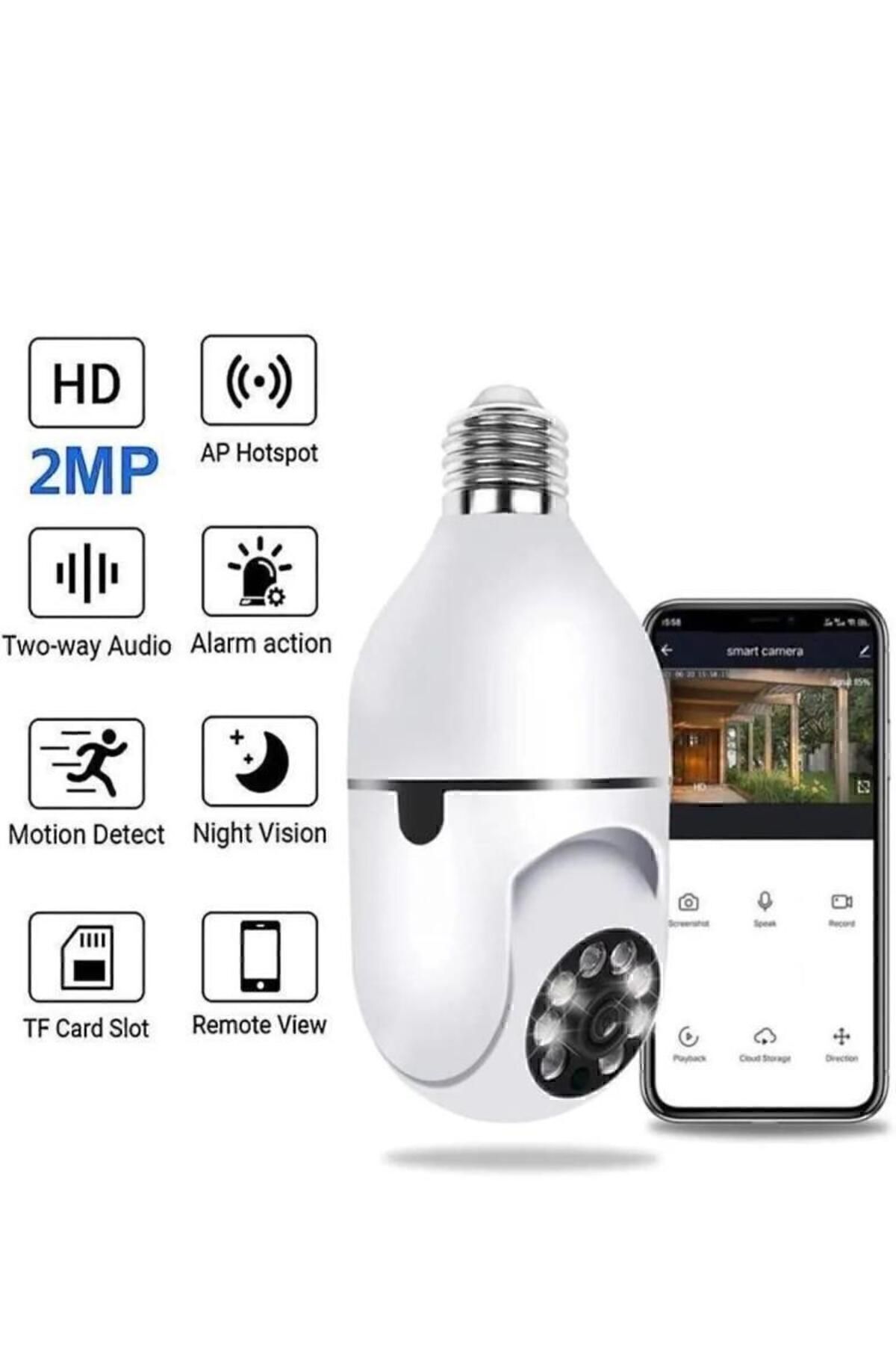 Wifi Kontrollü Hd Çözünürlük Çift Işıklı Hareket Sensörlü Ip Kamera Blm-07