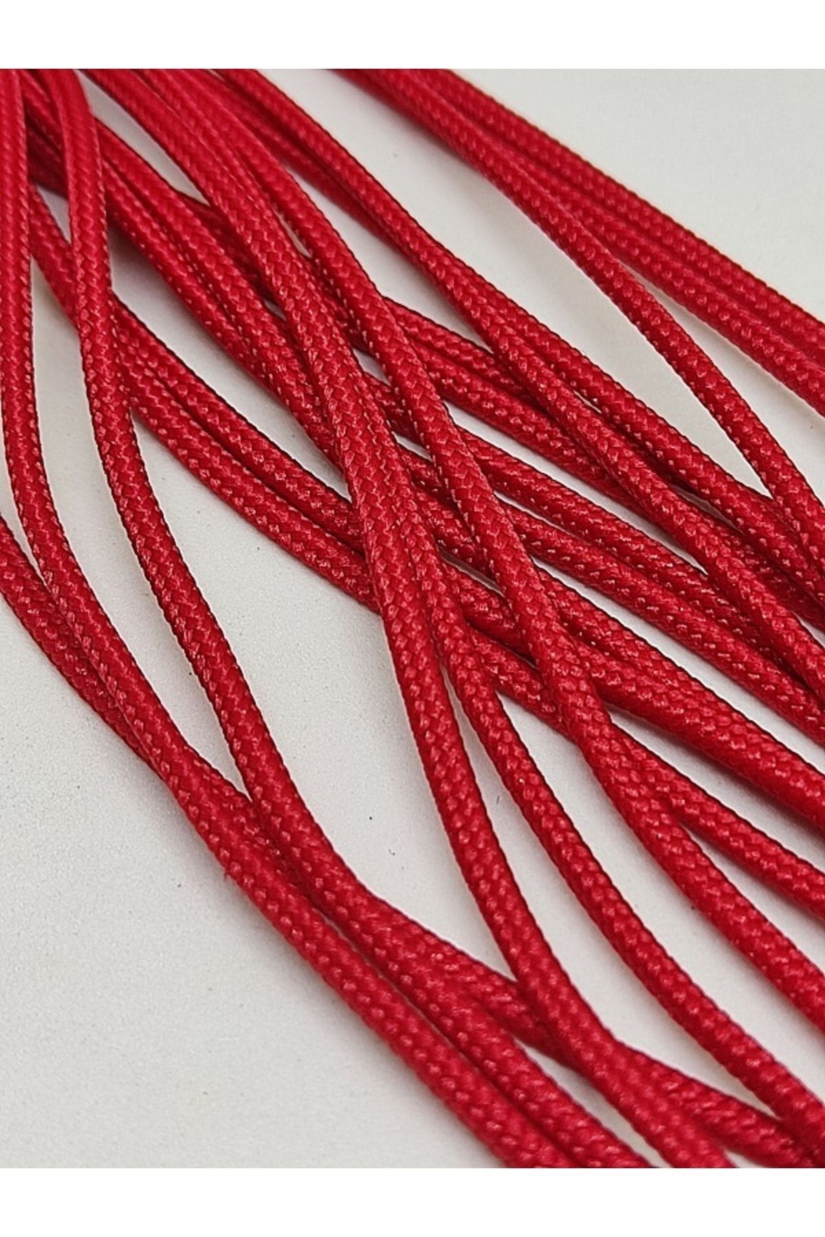 Firebird Takı Aksesuar Ve Kamp Malzemeleri-45 Meters Red Paracord Bracelet String - 2 mm 1