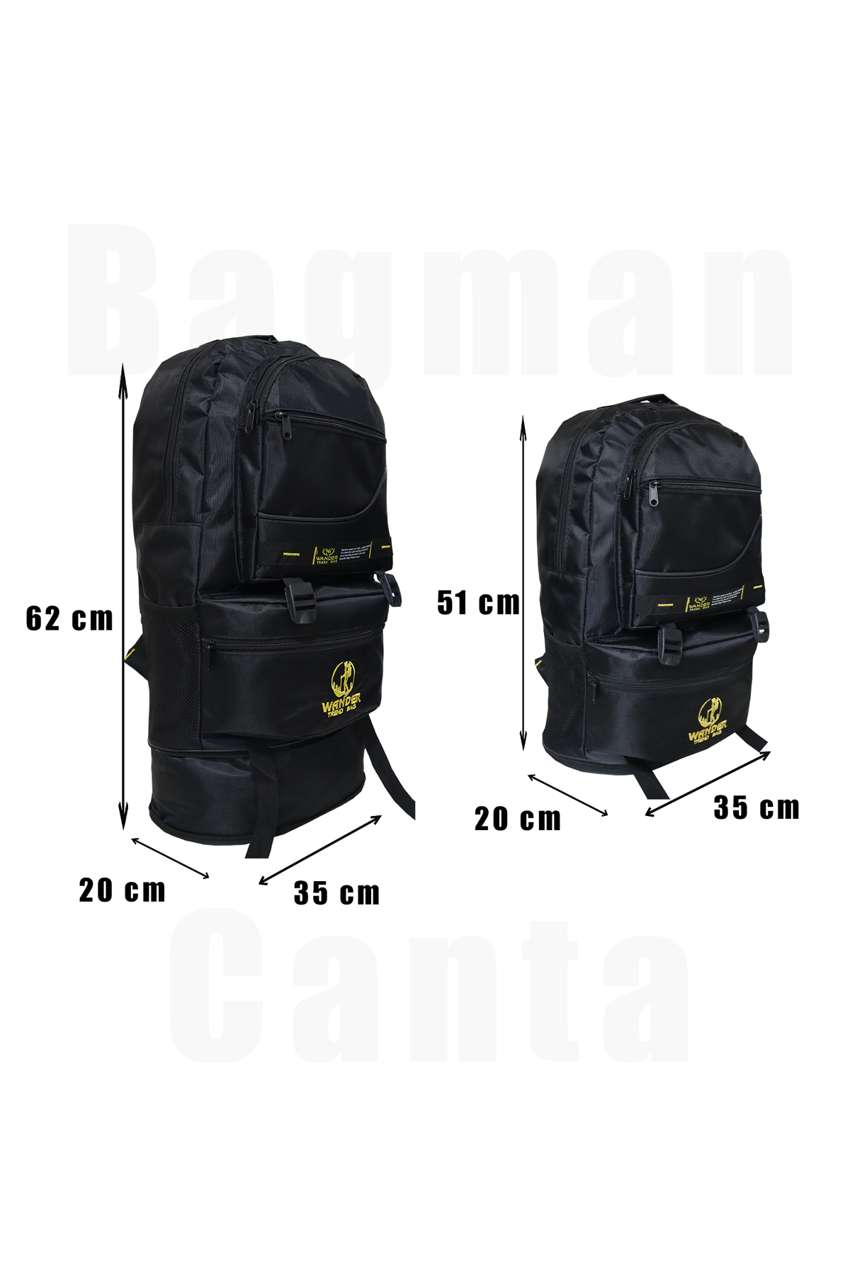 کوله پشتی زنانه مشکی WANDER BAG | 3552213 اورجینال - تصویر 3