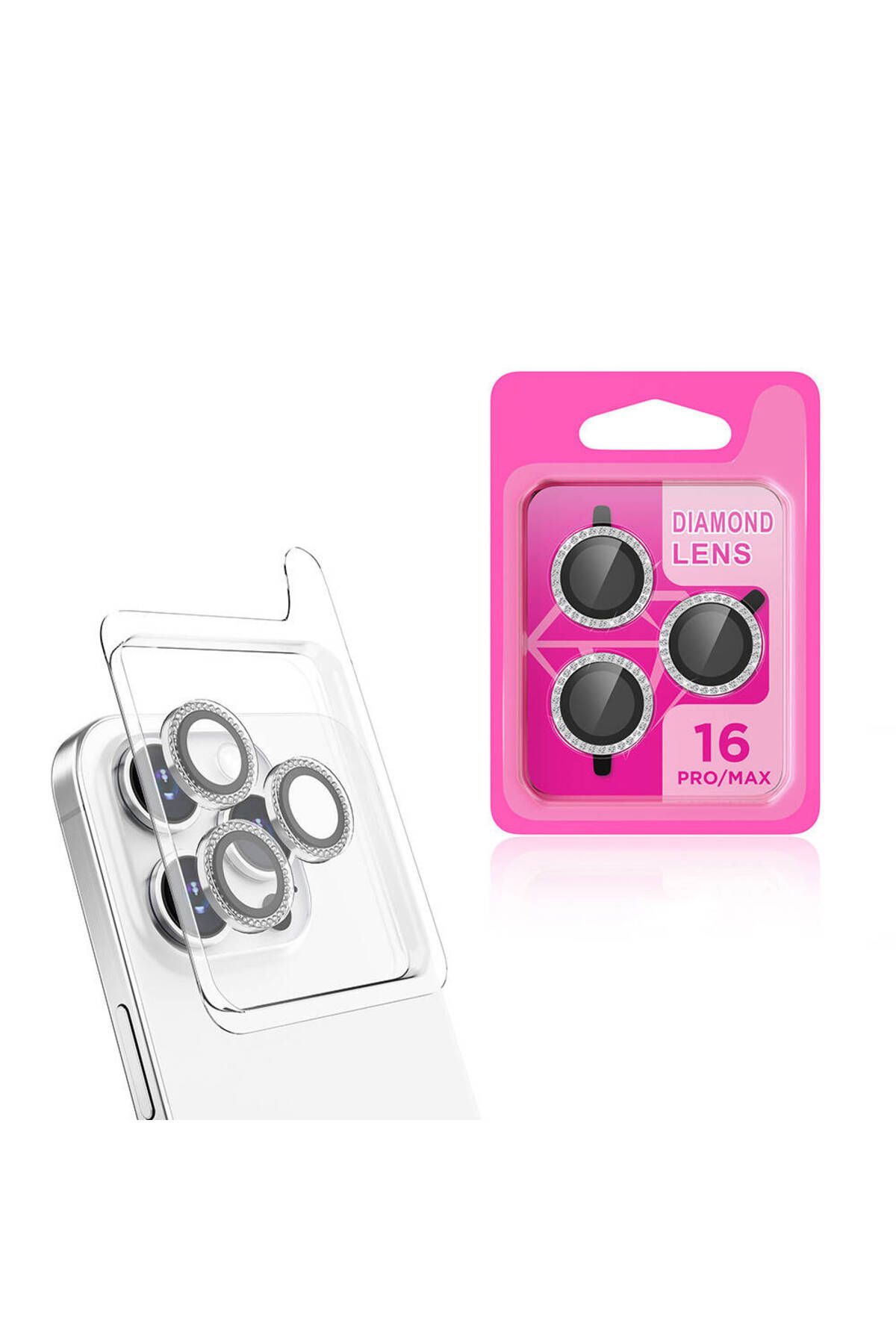 zore-Apple iPhone 16 Pro Max Zore Cl-06 Camera Lens Protector-Silver 1