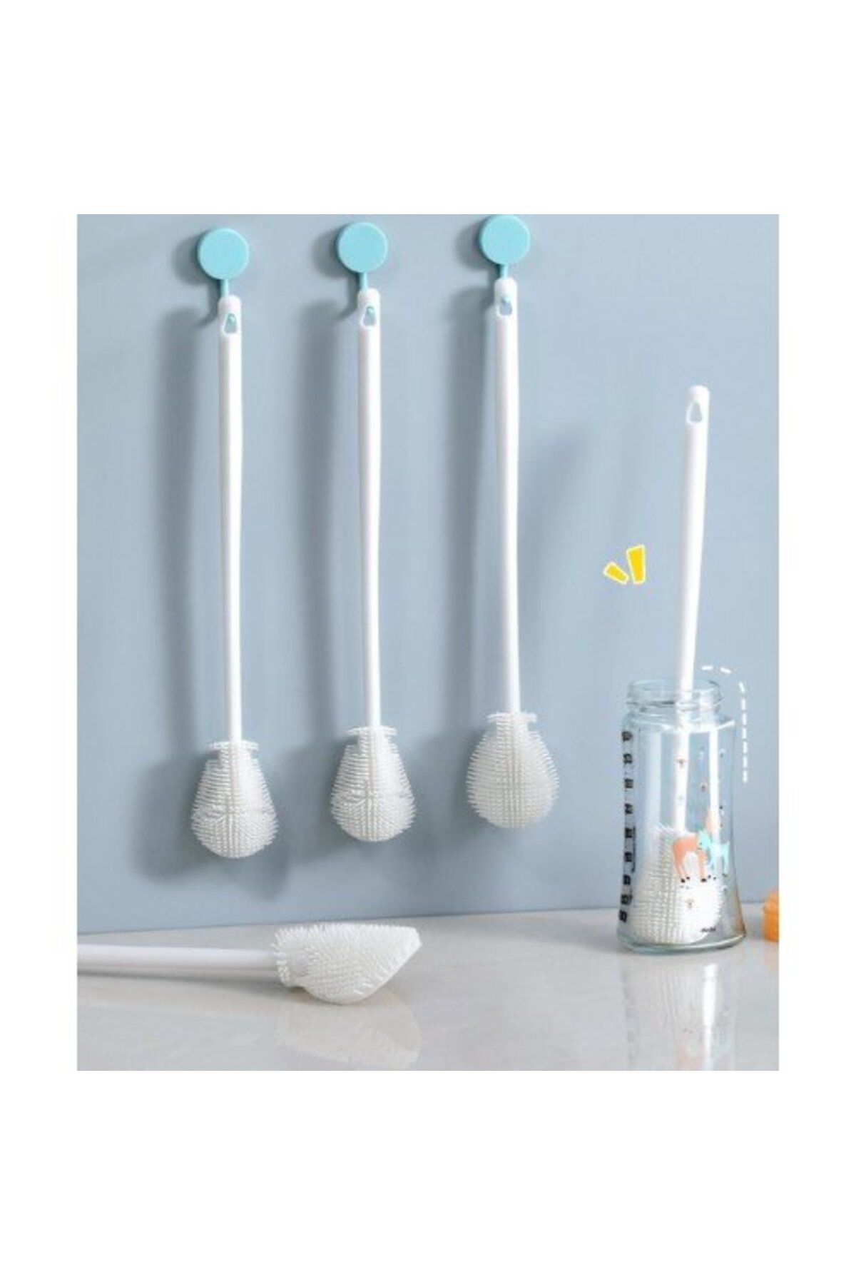 Winnie Baby Biberon Temizleme Fırçası Silikon Kavanoz Matara Termos Suluk Yağdanlık Yıkama Fırçası Uzun Saplı fotoğrafı 6 (önizleme)