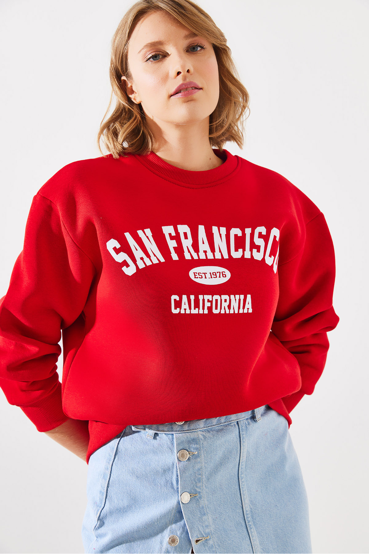 Bianco Lucci-Bluza damska San Francisco Printed Raised - Mbhs006 60601006 5
