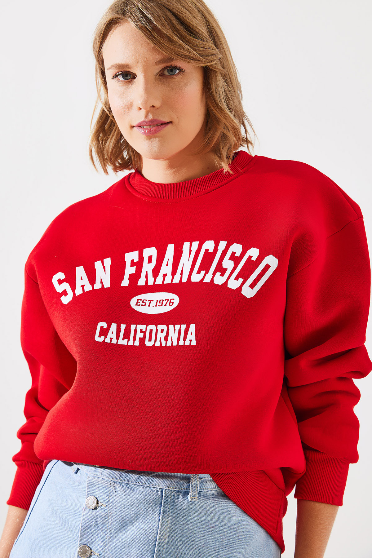 Bianco Lucci-Bluza damska San Francisco Printed Raised - Mbhs006 60601006 3
