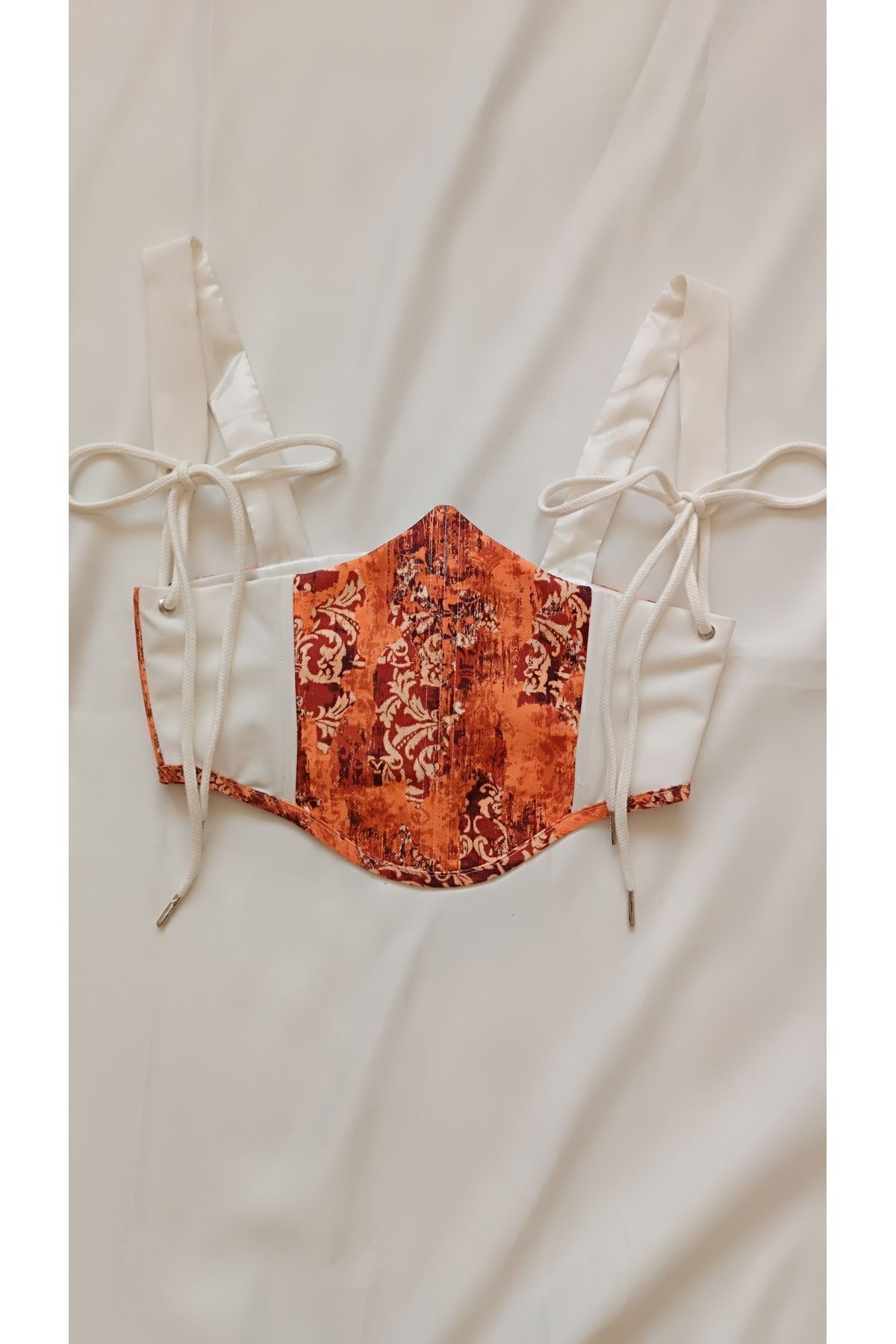 Orange Ethnic Patterned Waist Bodice