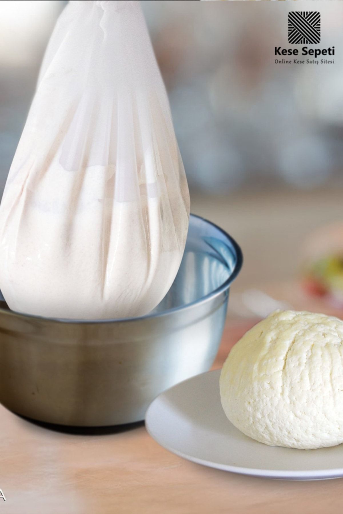 kesesepeti Vegan Ve Hayvansal Süt Ürünleri Süzme Kesesi - Yıkanabilir %100 Pamuk Natürel Bez Torba | Estameña fotoğrafı 5 (önizleme)