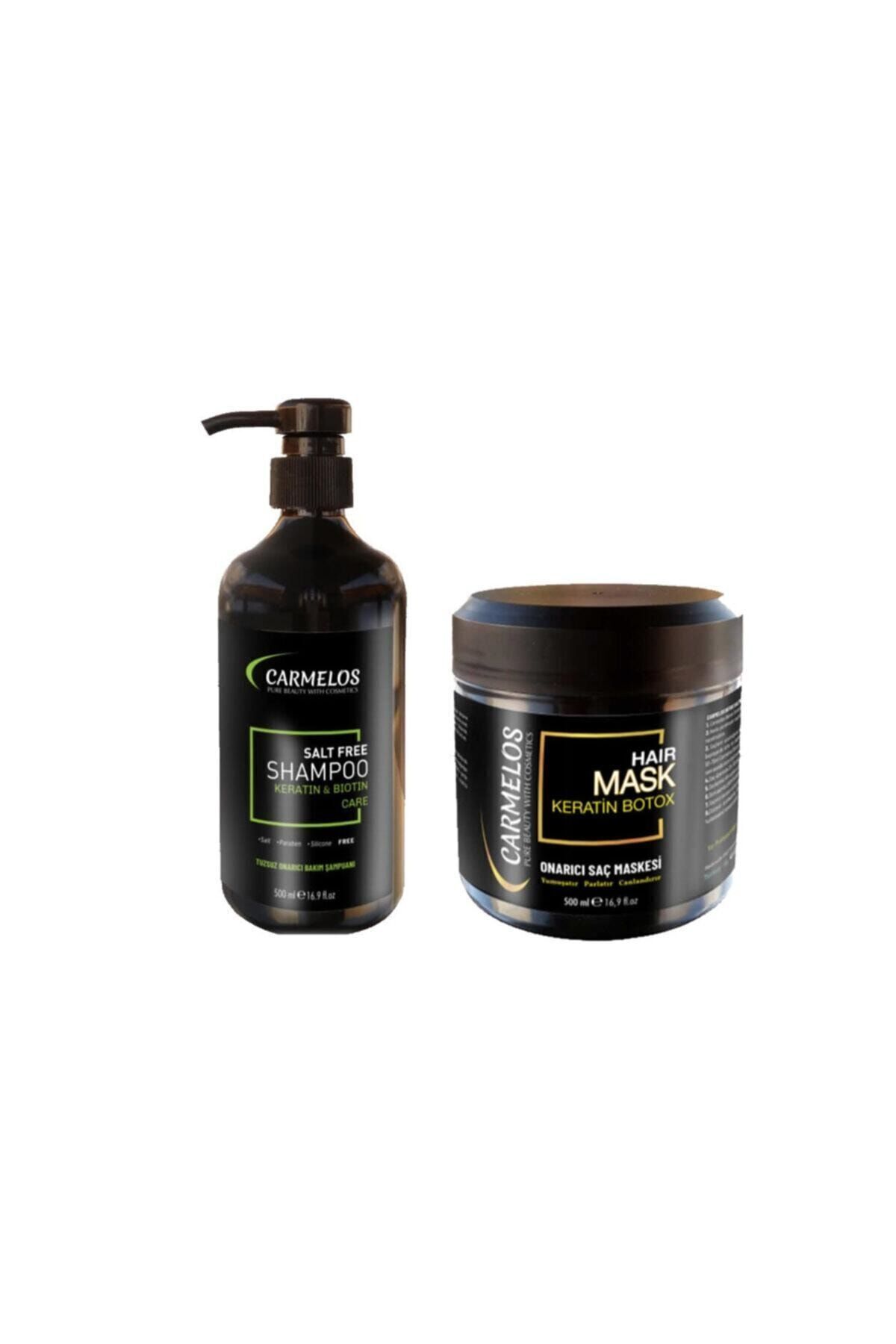 Carmelos Yıpranmış Saçlar Için Bakım Seti Keratin & Biotin Şampuan 500 Ml+saç Maskesi 500 Ml — UD-COMBO-2