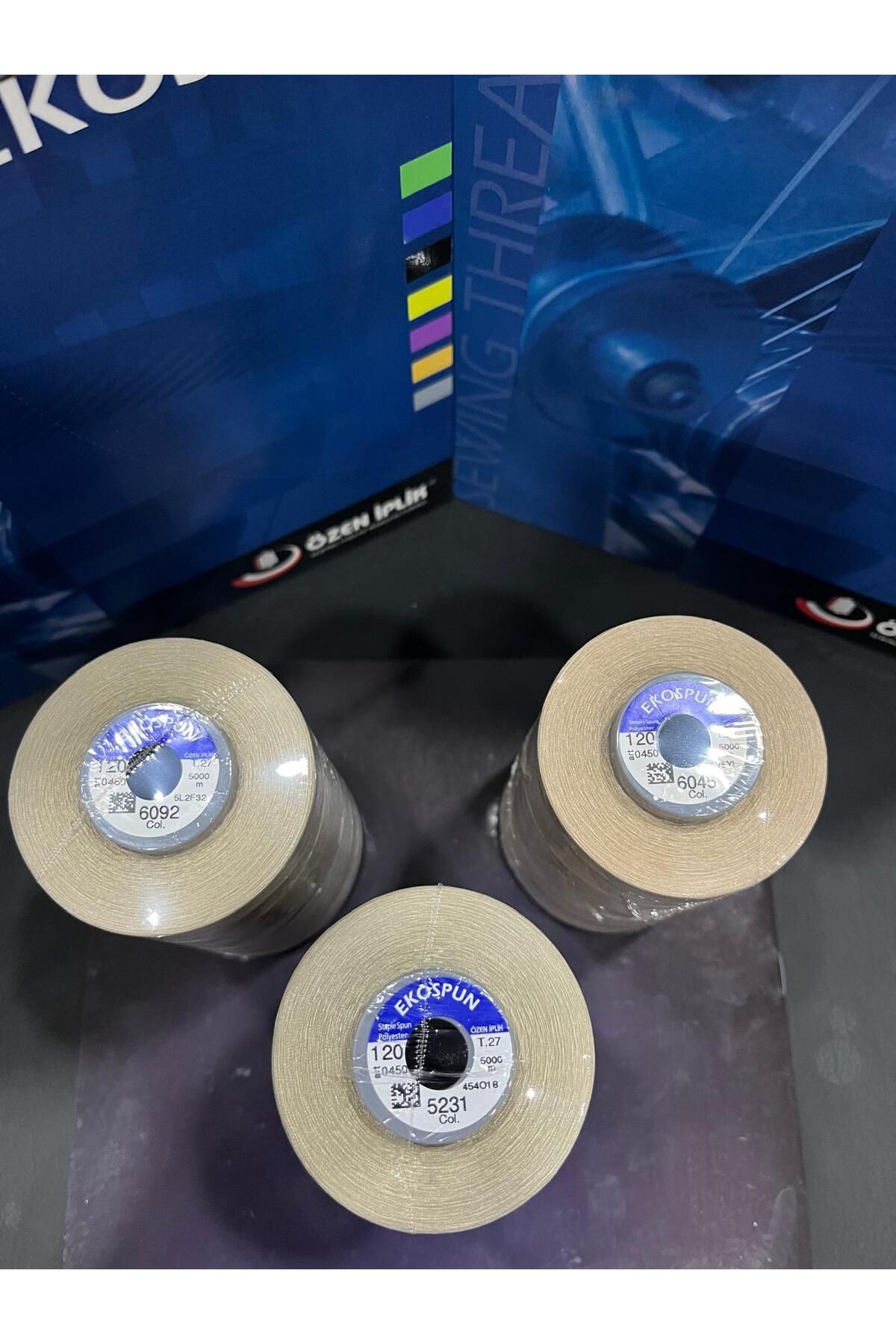 AYHANMAK-Set of 3 Sewing Thread 120 No 5000m Polyester Ekospun, High Strength, Ultra Quality 3