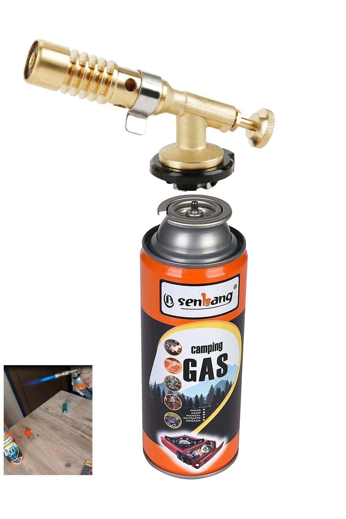 Depolife Şaloma Gaz Pürmüz Başlığı Tamirci Pürmüz Kafası torch başlık yüksek alev Kaynak çakmağı Kamp gazı