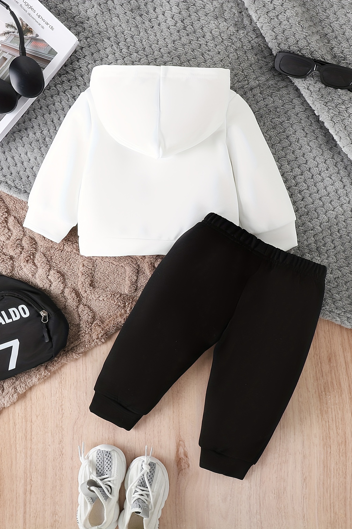 ADABEBEK Premium Sevimli Bear Baskılı Kapşonlu Alt Üst Erkek Bebek Takım 22575 fotoğrafı 2 (önizleme)