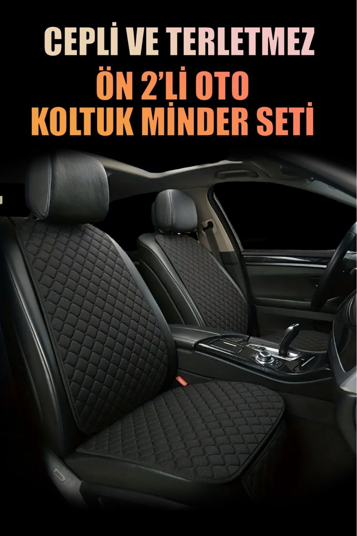 mutlu oto aksesuar Araba Koltuk Minderi Kumaş Siyah-kırmızı Nakışlı Ön Ikili 2 Adet