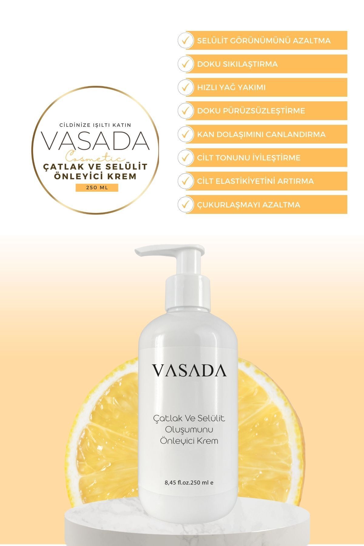 Vasada-250 ml Cream - Preventing Stretch Marks and Cellulite Formation 4
