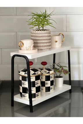 Kafe ss Sweet Smile Mutfak Raf Beyaz Tezgah Üstü Raf Kahve Köşesi Raf Banyo R...