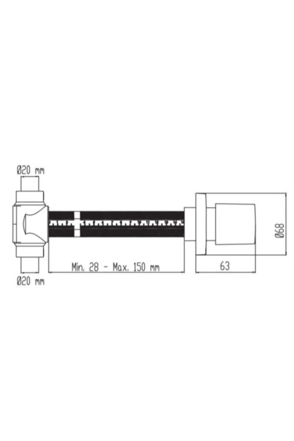 KALE-20 mm Chrome 20 mm Built-In Stop Valve V200 - 410200502838 2