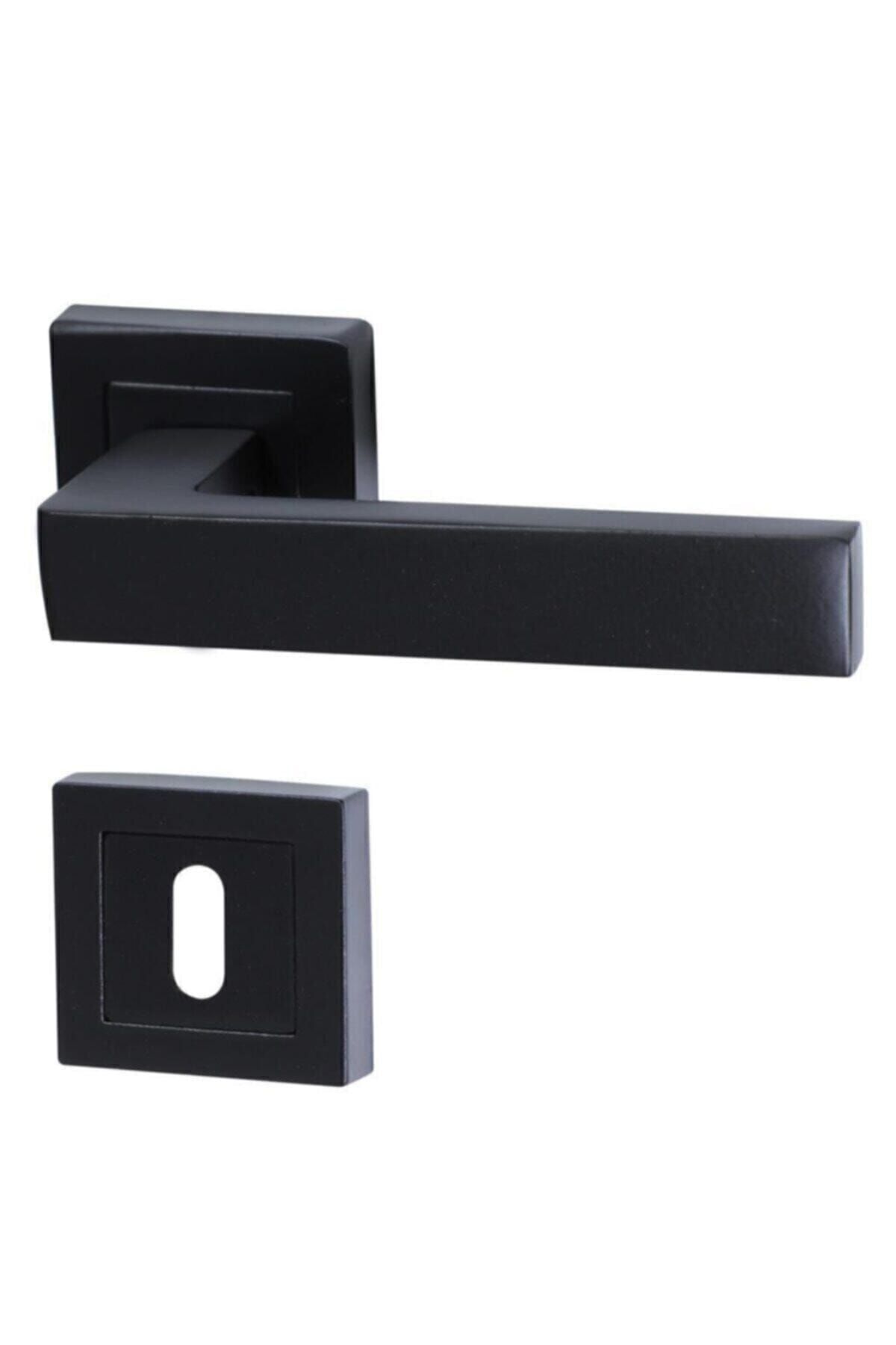 Merkezoğlu-Black Square Badge Room Door Handle (1 Set = 2 Pieces Back/Front) 1