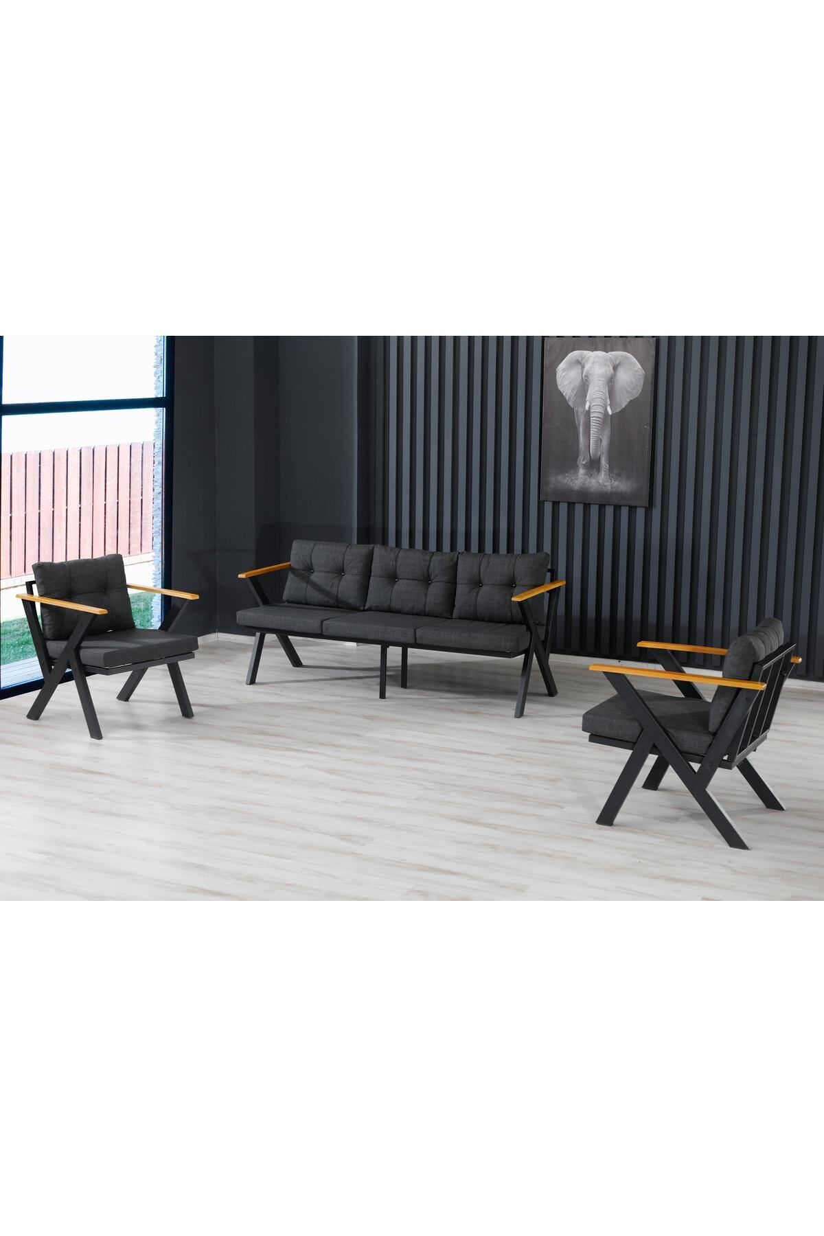 Zeta 3 1 1 Balkon Takımı, Bahçe Mobilyası, Çay Seti, Kafe Oturma Grubu, Teras Koltuk Takımı