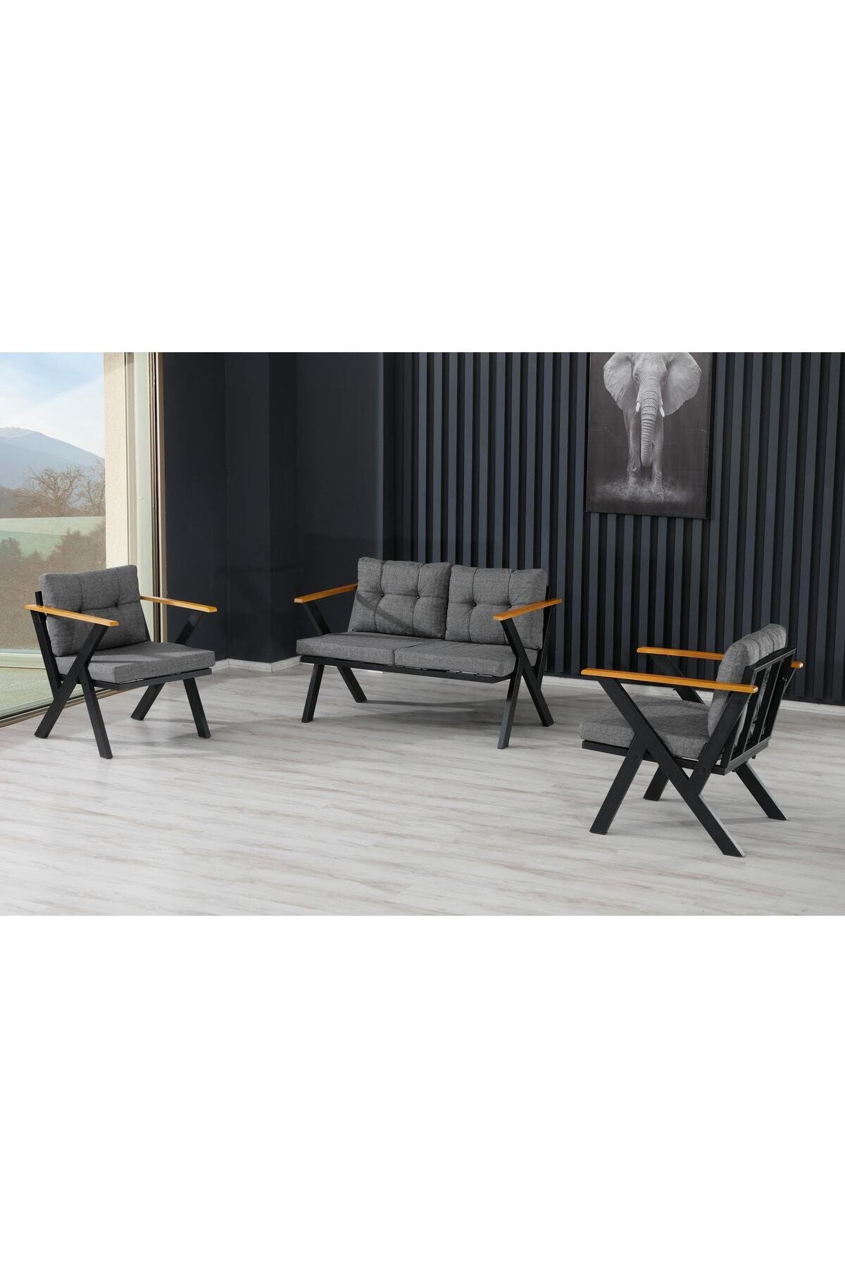 Zeta 2 1 1 Balkon Takımı, Bahçe Mobilyası, Çay Seti, Kafe Oturma Grubu, Teras Koltuk Takımı