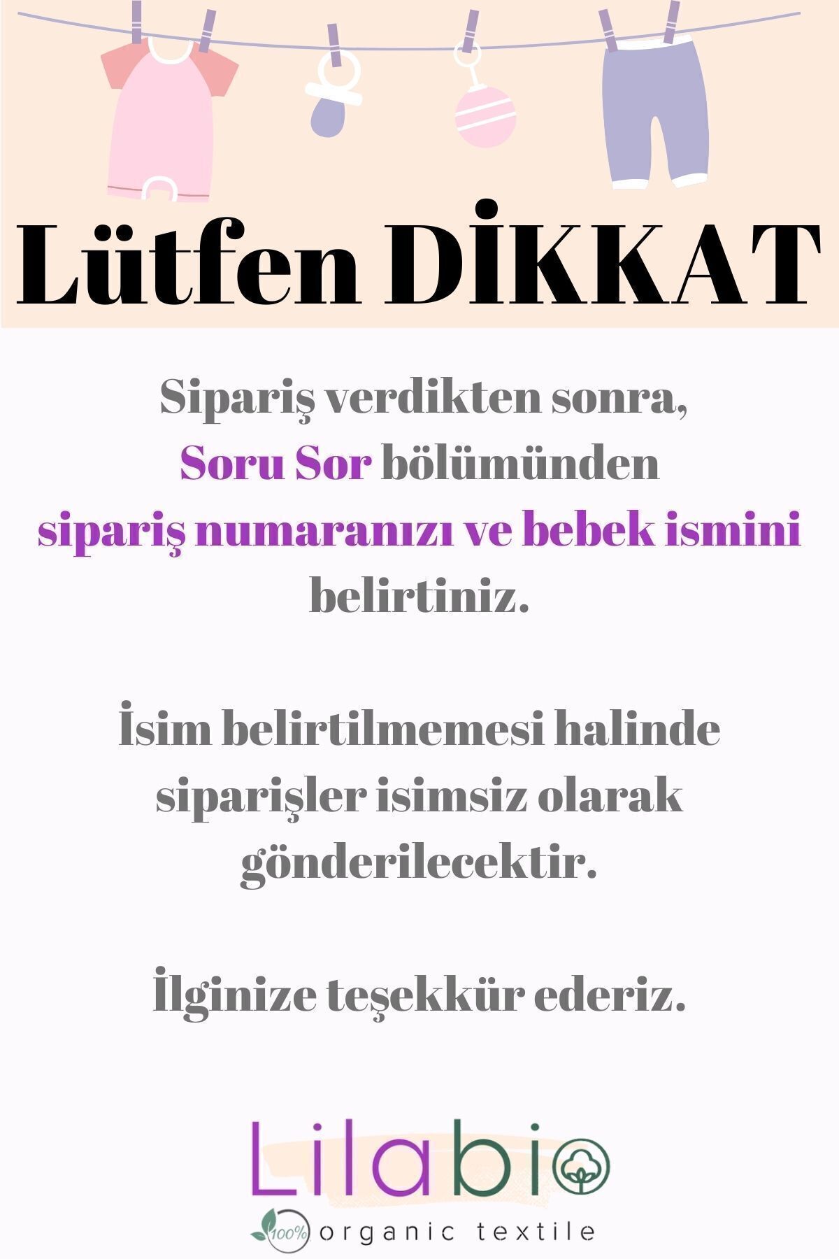 Lilabio %100 Organik Isme Özel Isimli 10lu Hastane Çıkışı Gökkuşağı fotoğrafı 7 (önizleme)