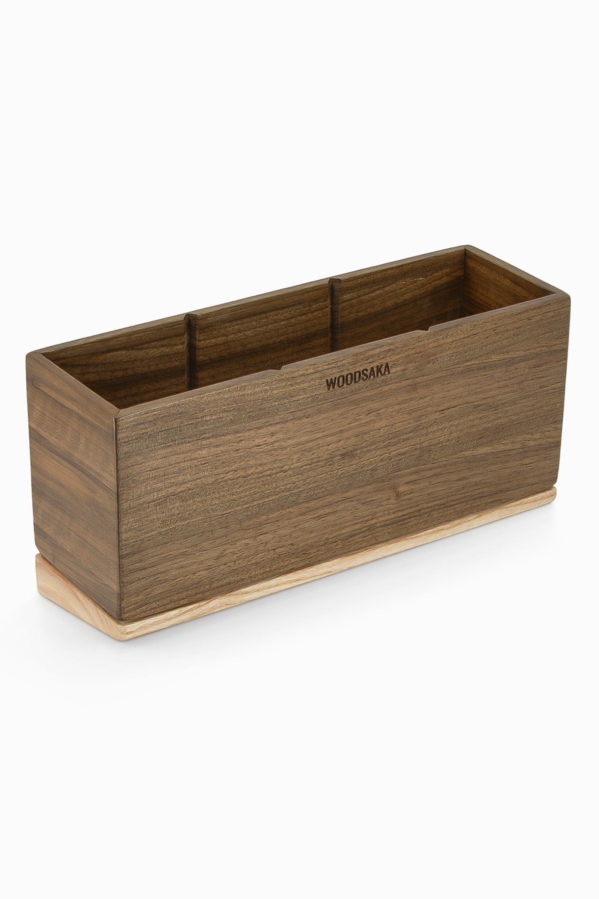 Woodsaka-Meru Adjustable Three-Section Curved Pen Holder - Walnut and Ash Set 6